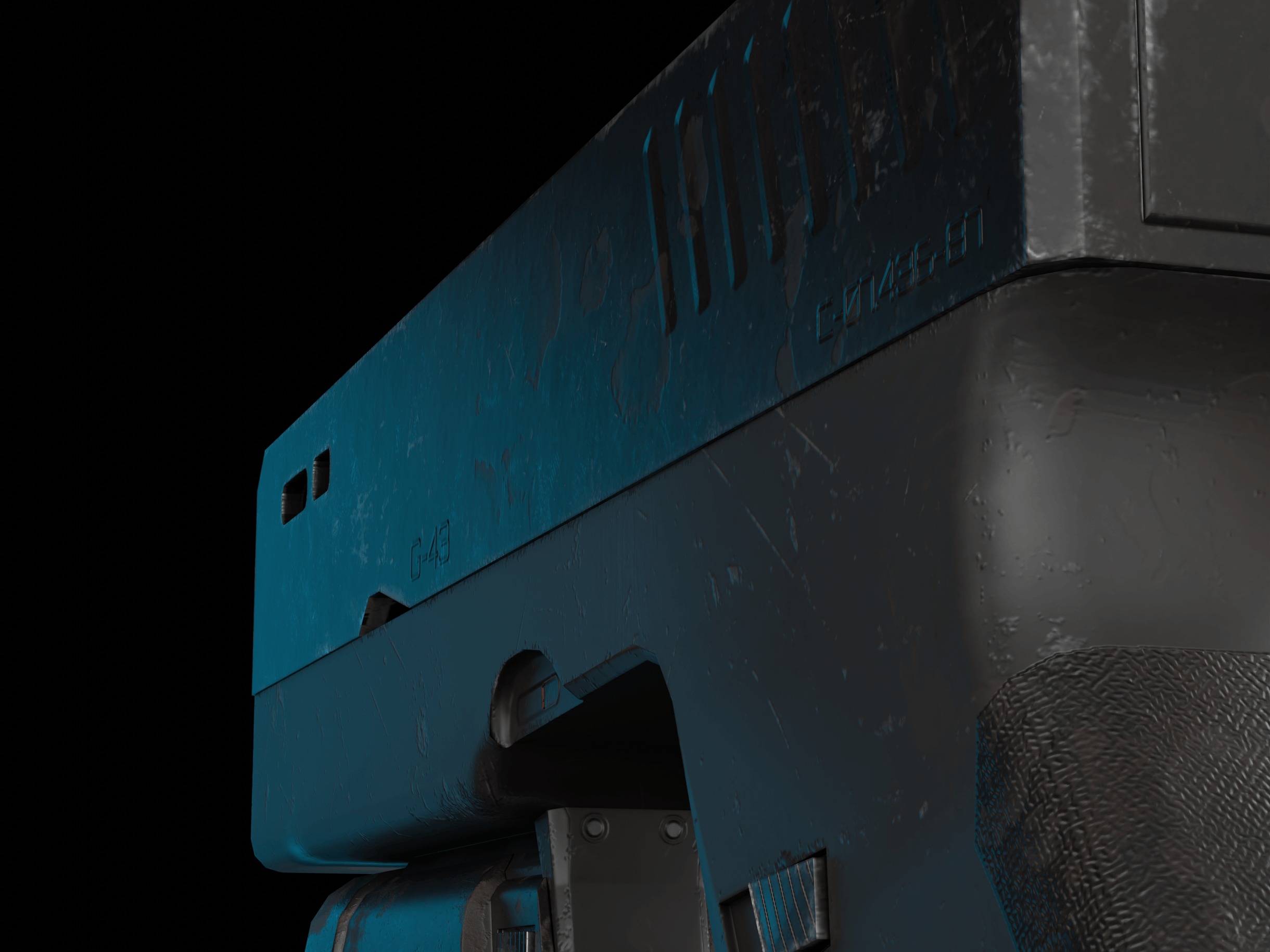 Modern Sci-fi Pistol Low-poly 3D model_19