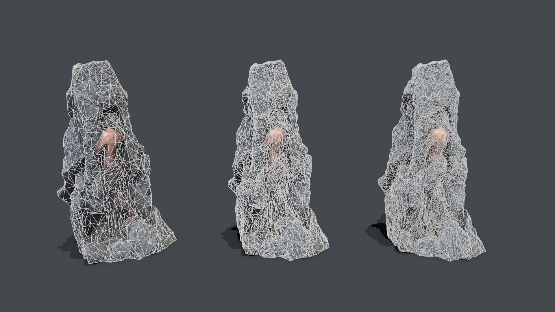 woman Statue Low-poly 3D model_15