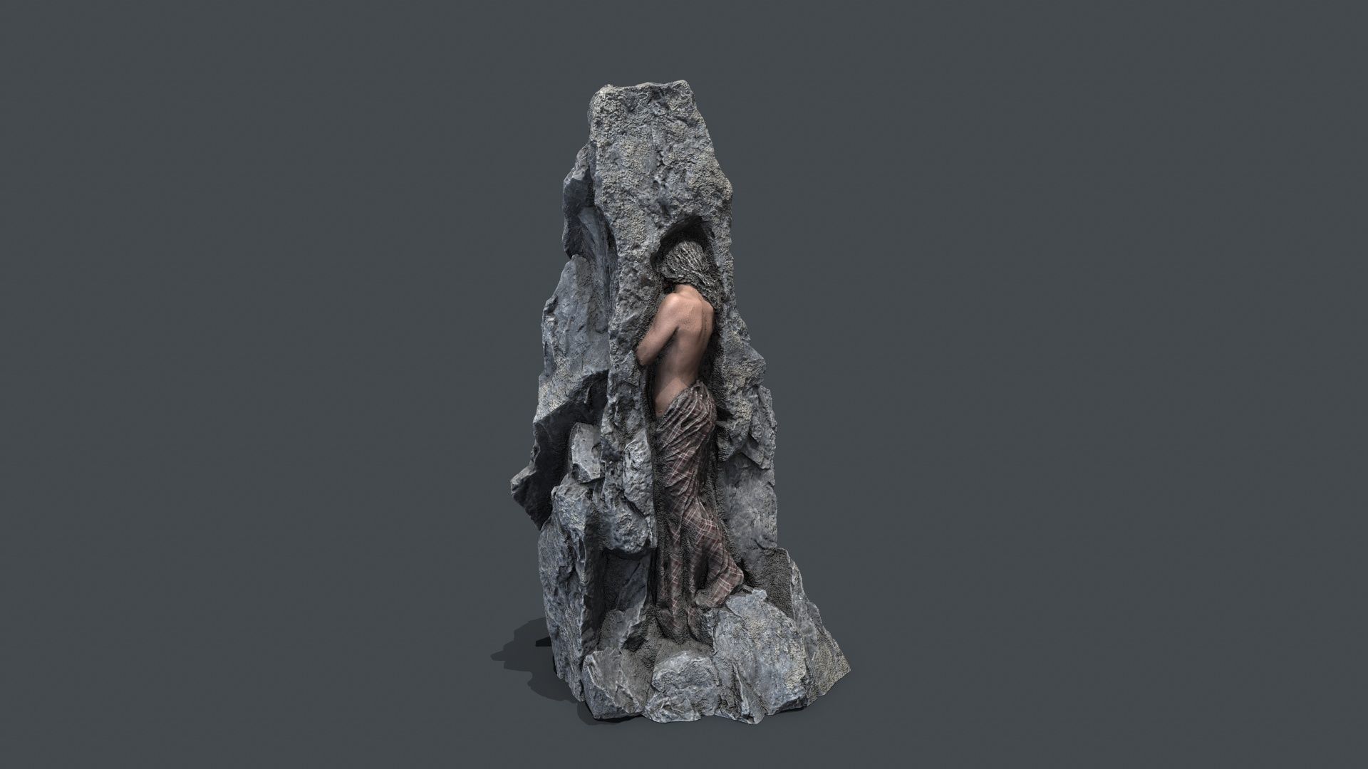 woman Statue Low-poly 3D model_3