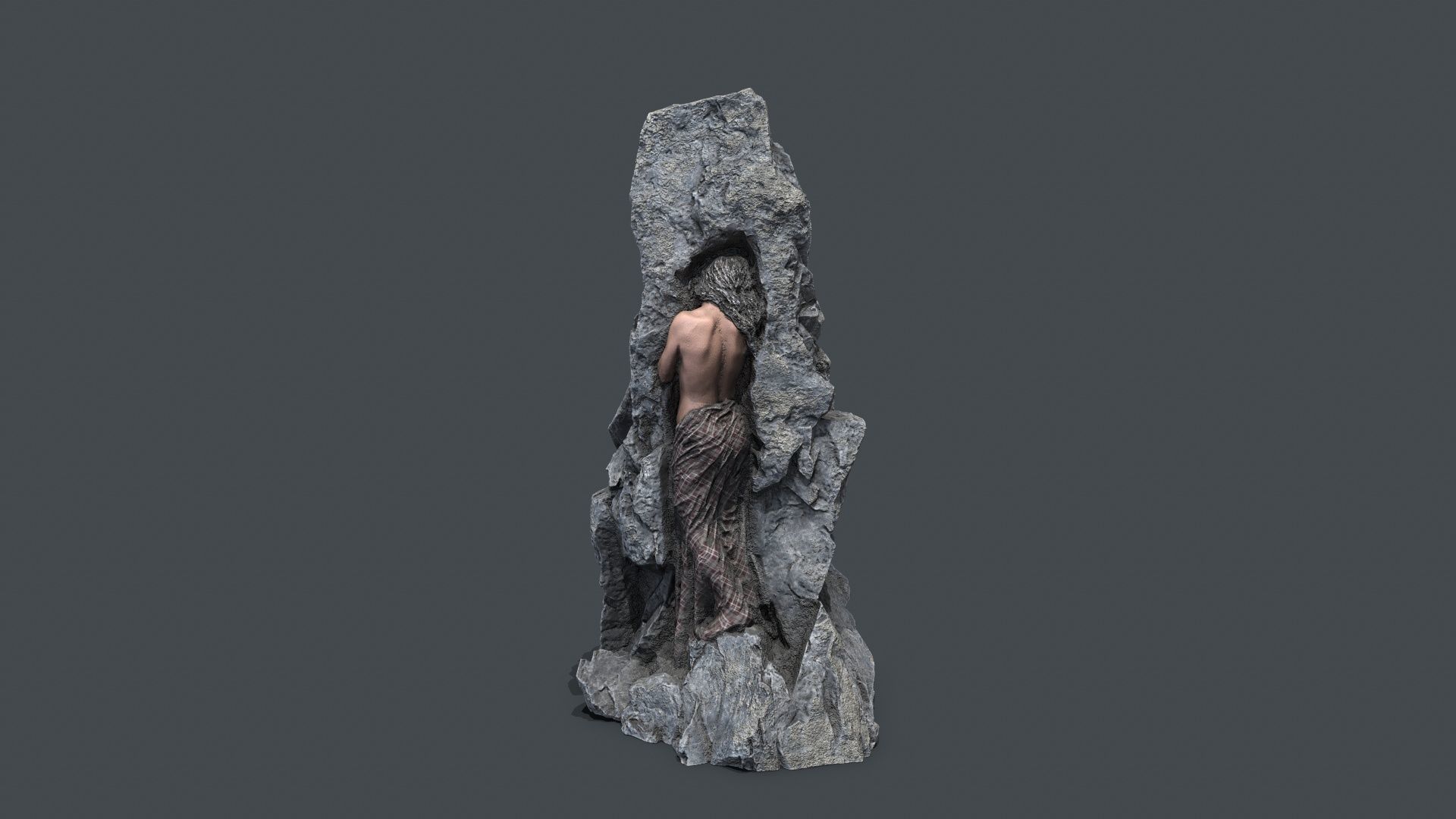 woman Statue Low-poly 3D model_4