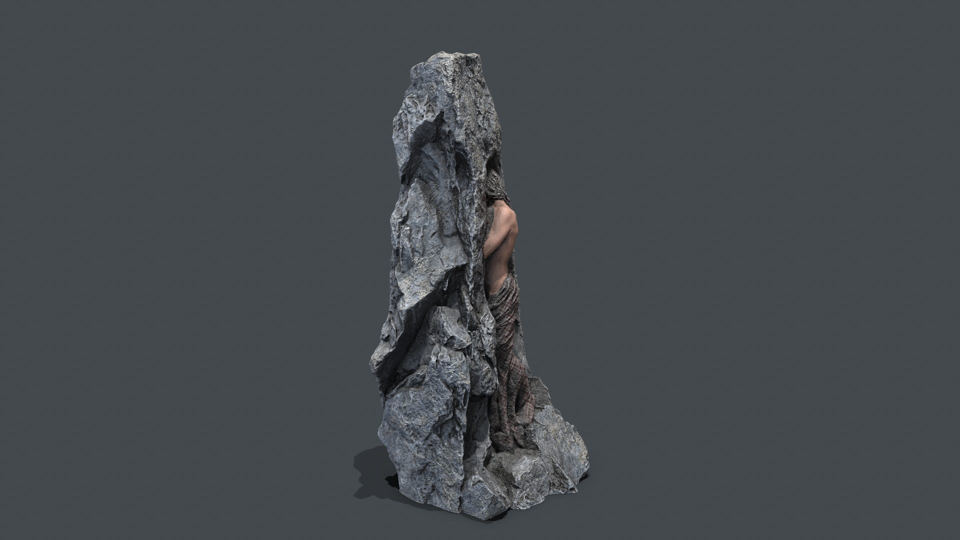 woman Statue Low-poly 3D model_9