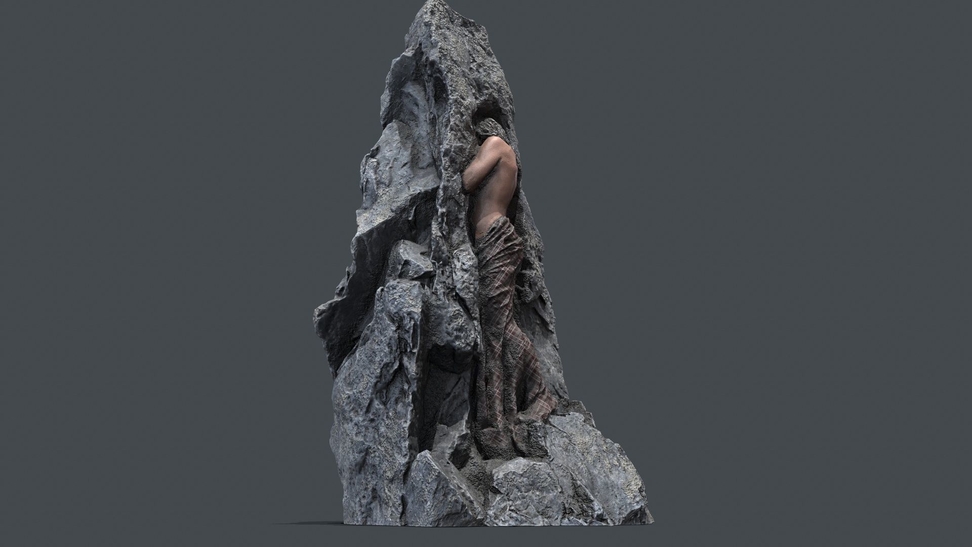 woman Statue Low-poly 3D model_13