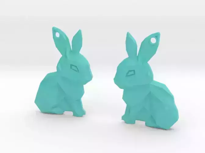 Low Poly Bunny Earrings
