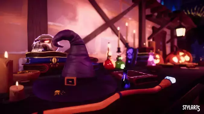 Stylized Halloween Village