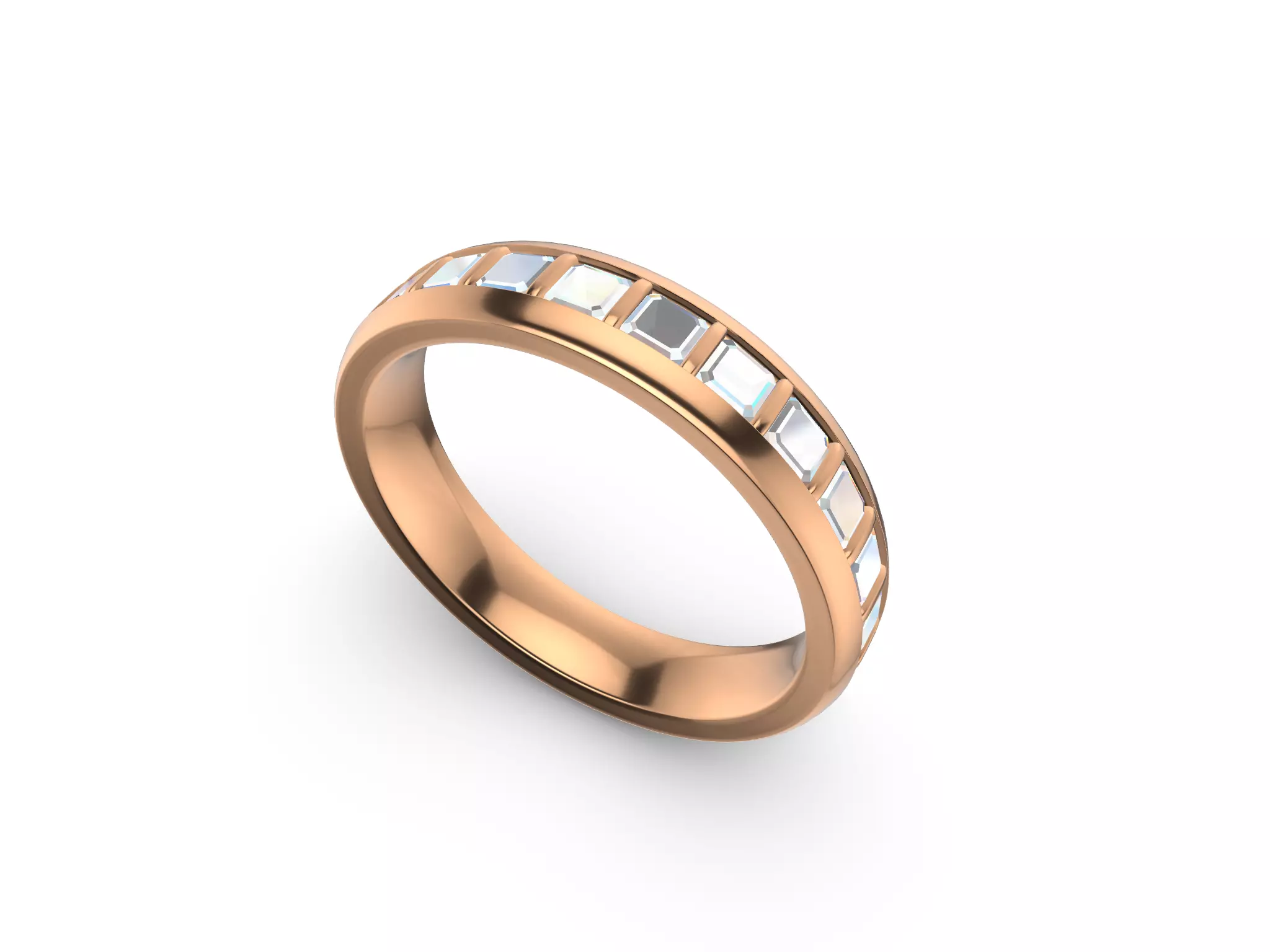 AsscherCut Eternity Ring 3D print model