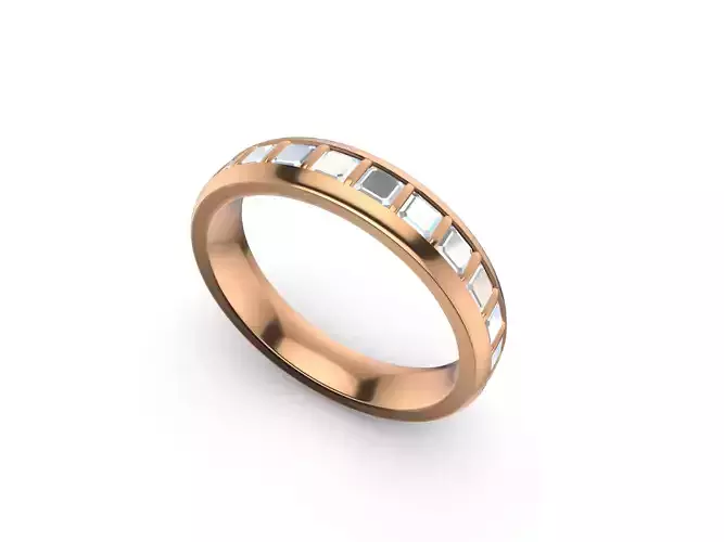 AsscherCut Eternity Ring 3D print model