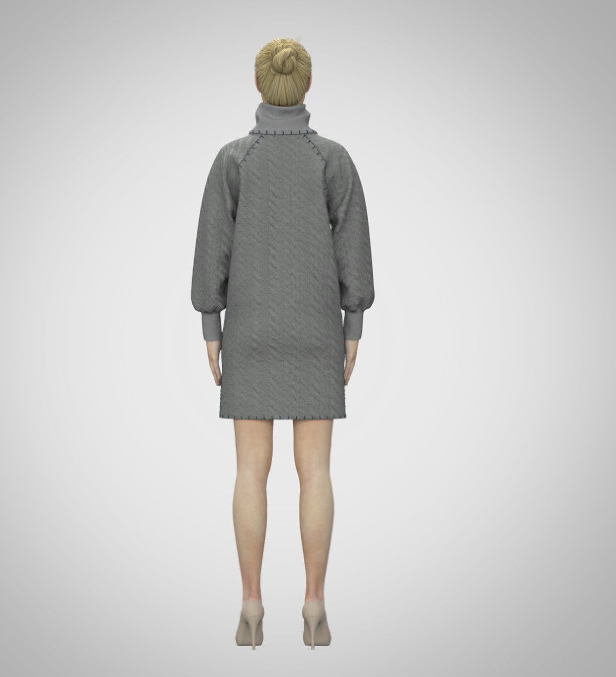 Womens Sweater Rigged 3d model Low-poly 3D model_1