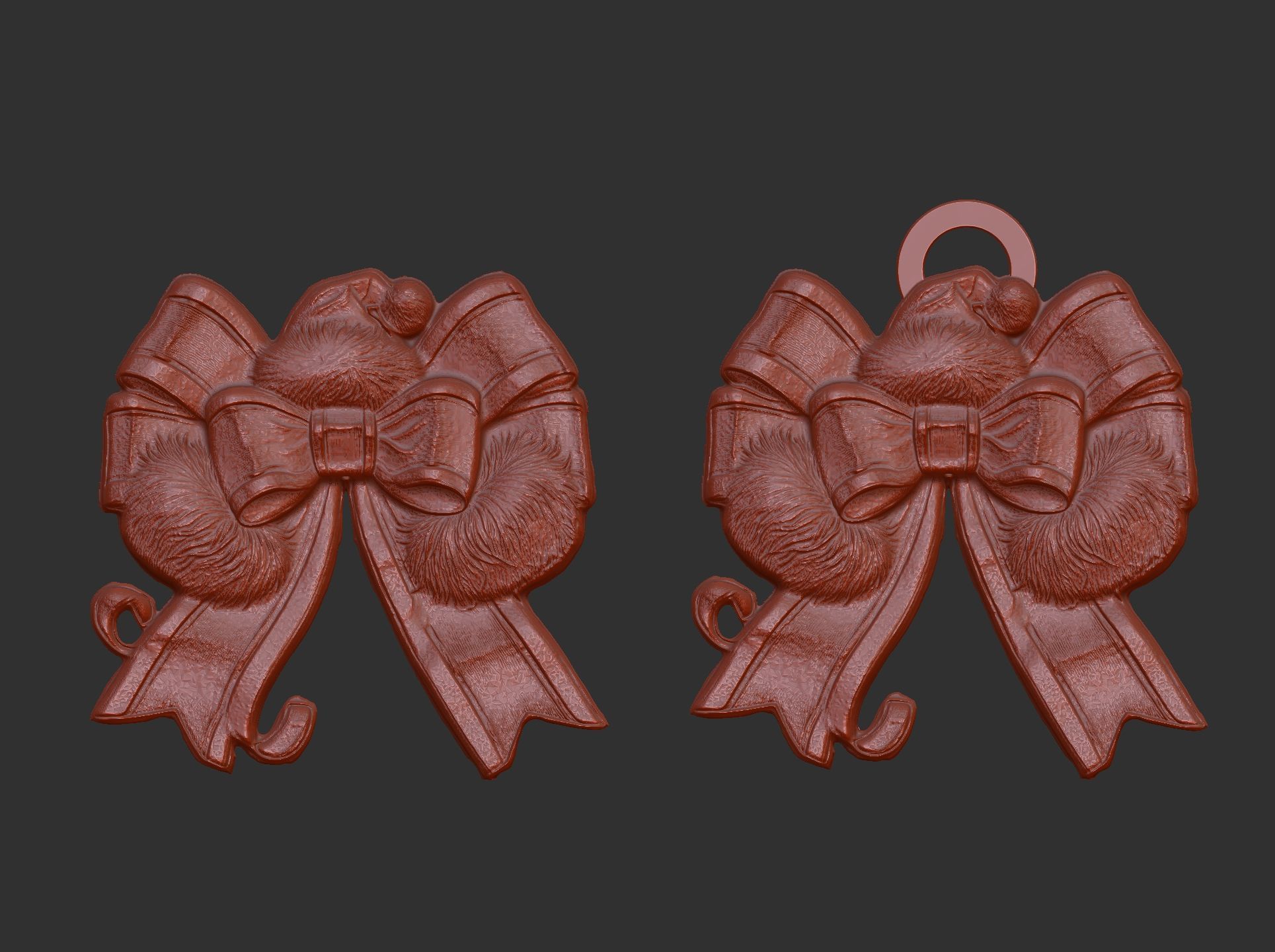 sanda hat ribbon christmas decor  3D print model_3