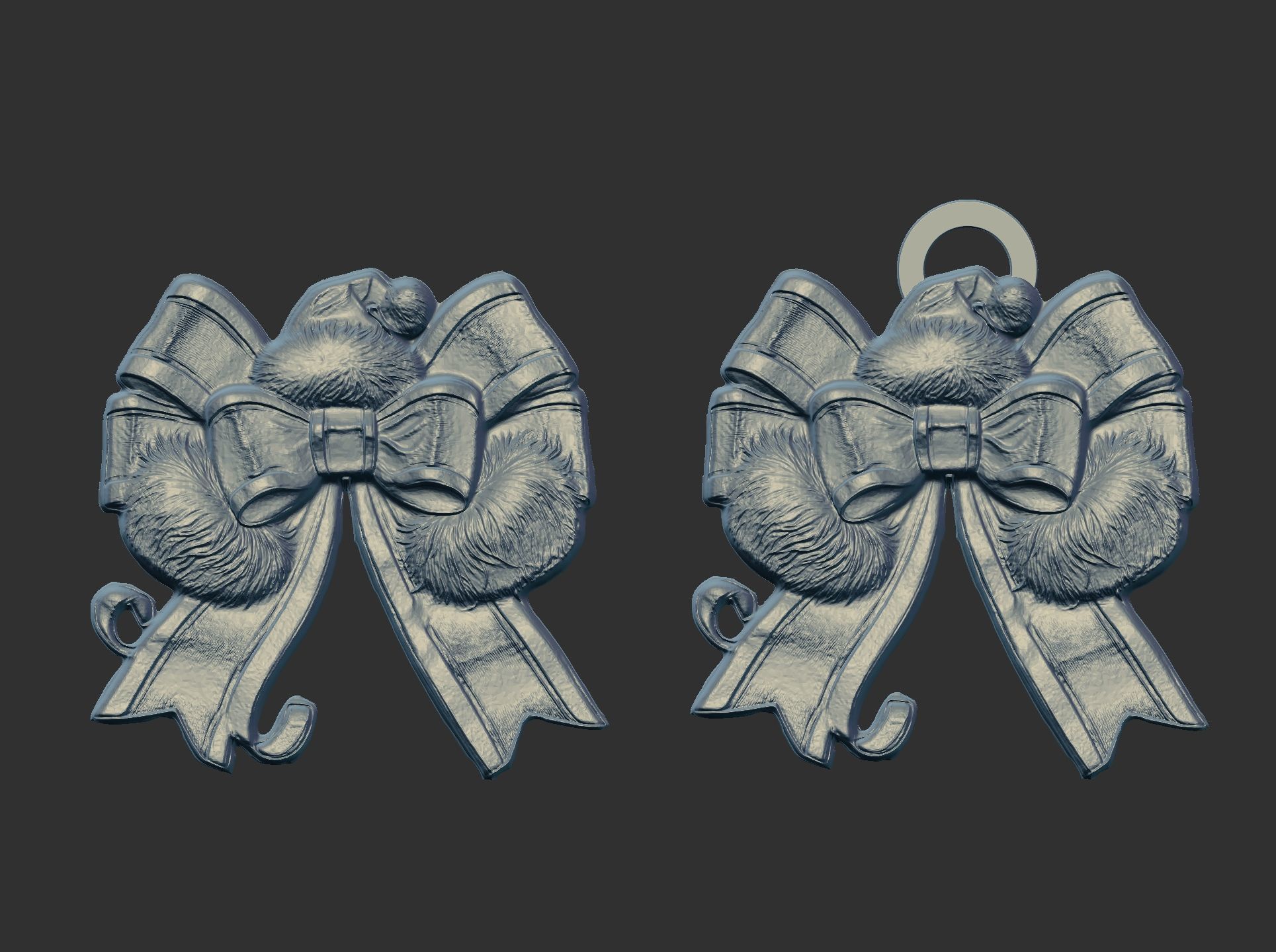 sanda hat ribbon christmas decor  3D print model_6