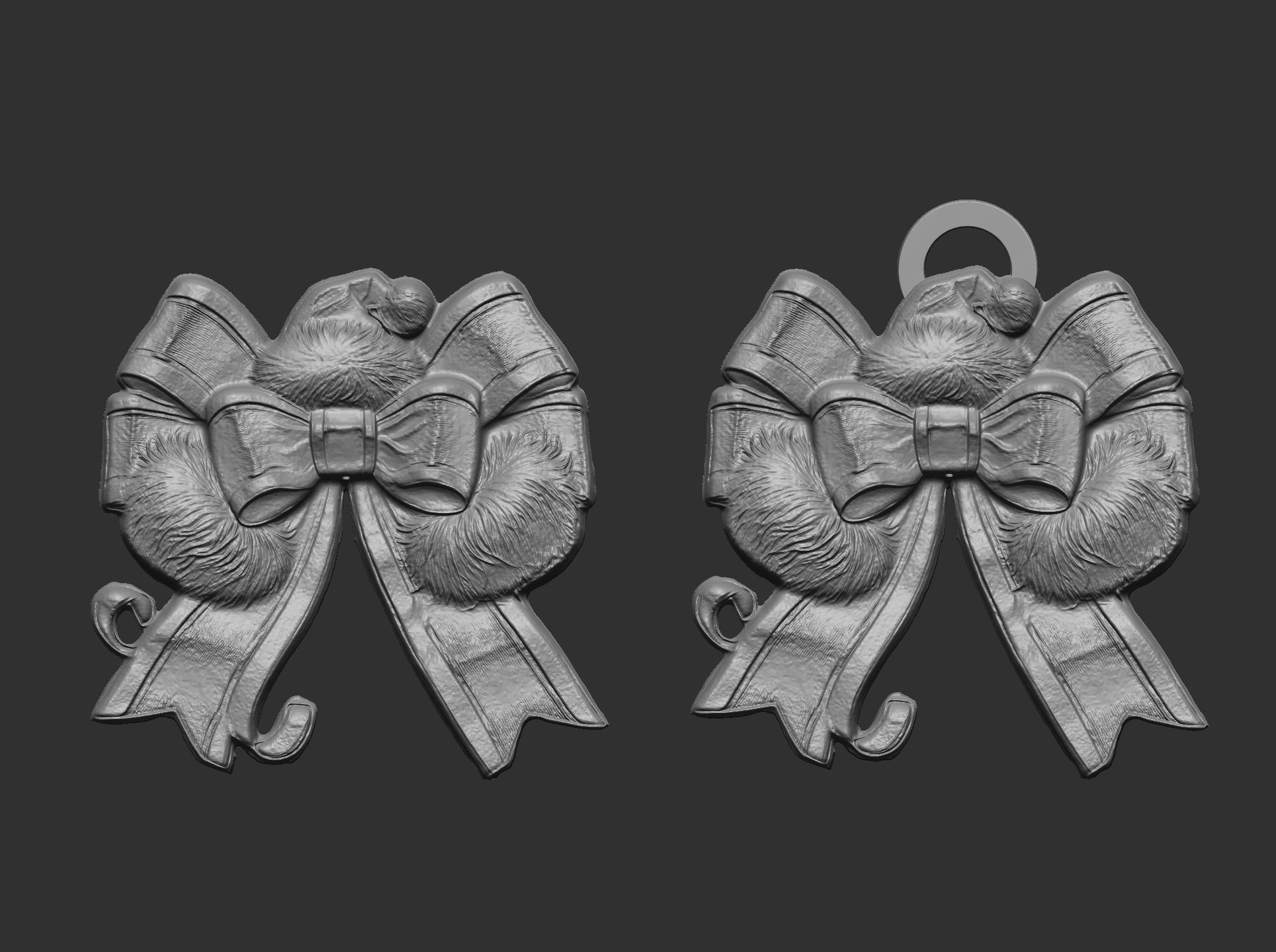 sanda hat ribbon christmas decor  3D print model_4