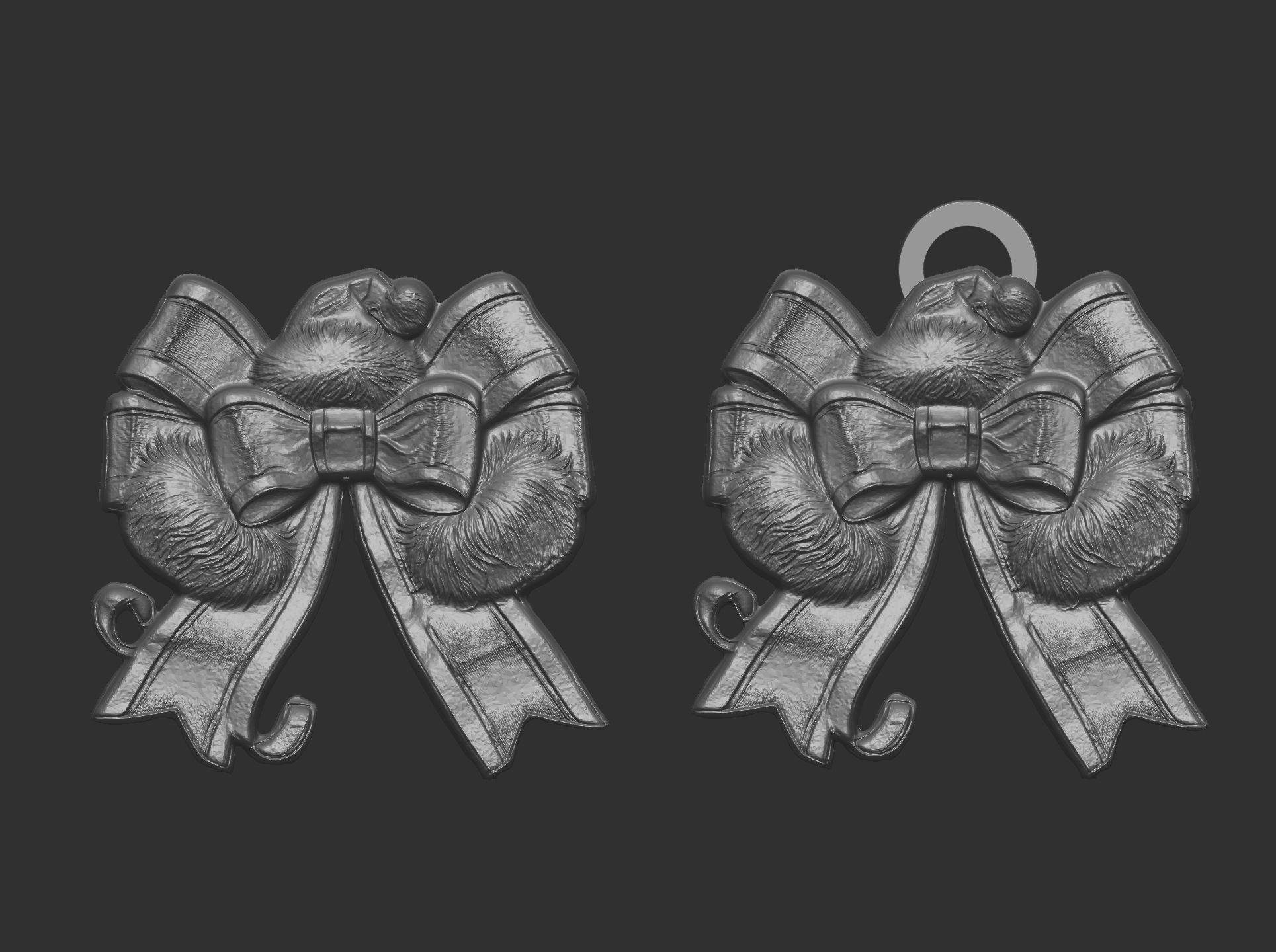 sanda hat ribbon christmas decor  3D print model_5