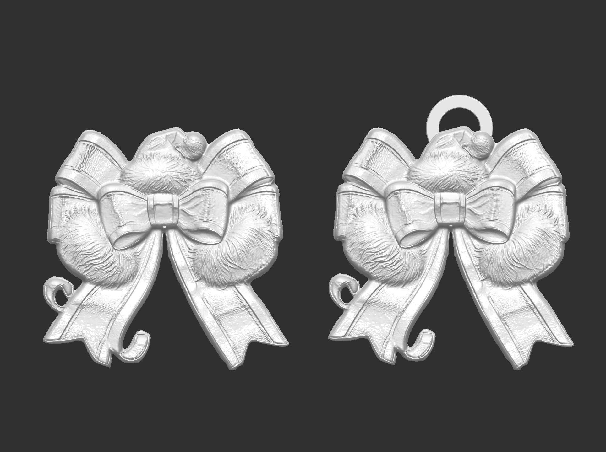 sanda hat ribbon christmas decor  3D print model_8