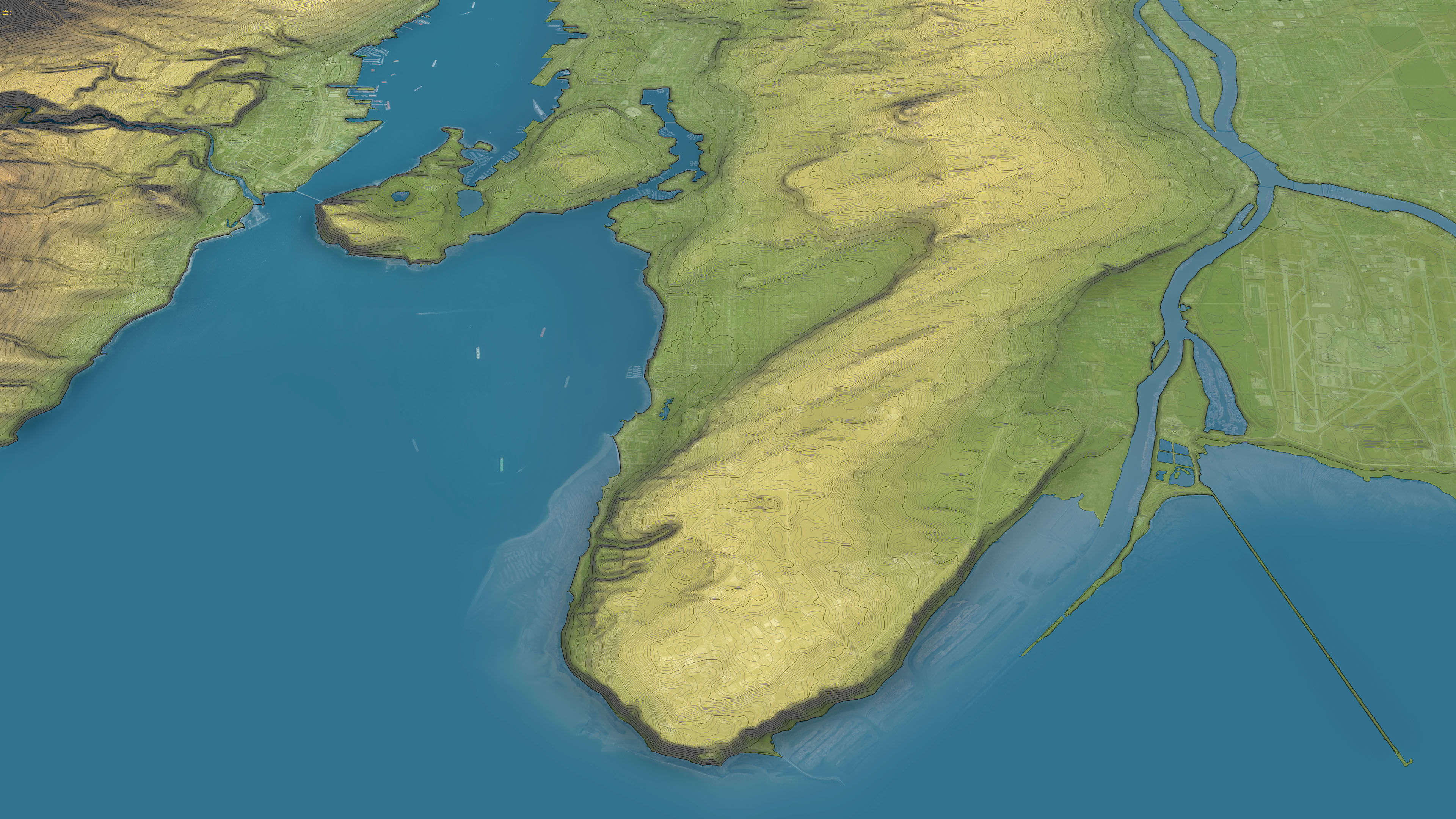 Vancouver - Topography Terrain Low-poly 3D model_5