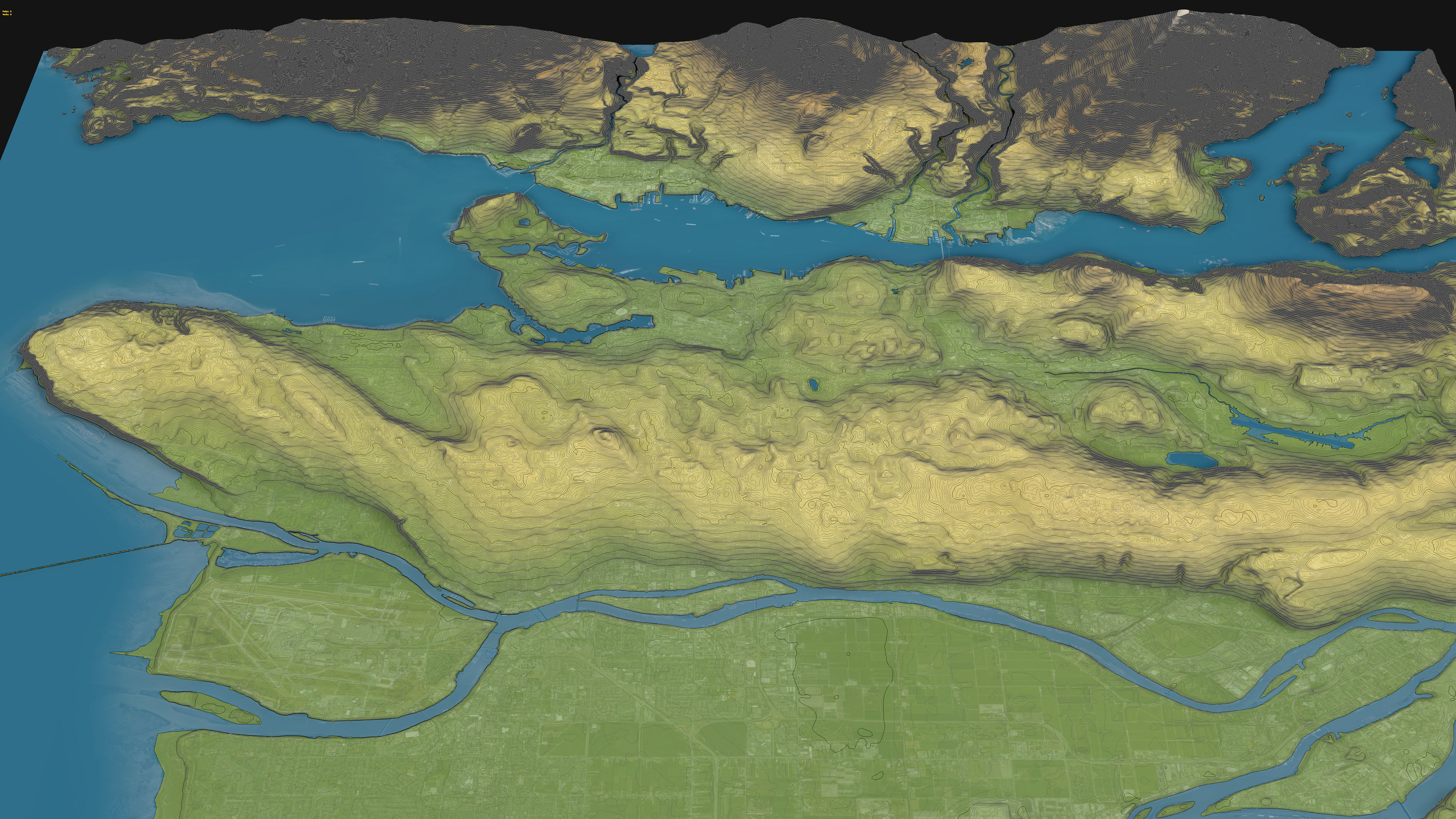 Vancouver - Topography Terrain Low-poly 3D model_17
