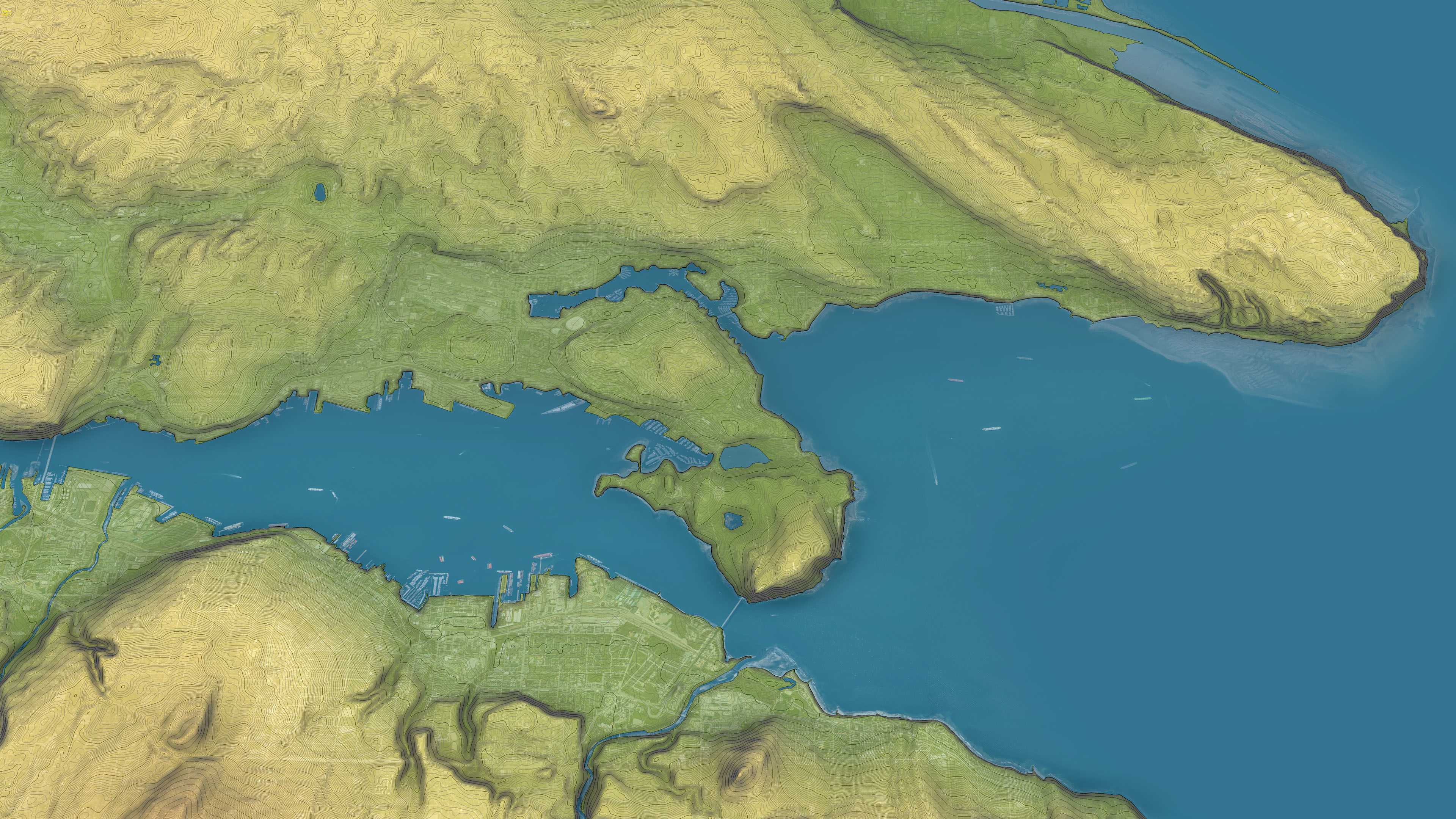 Vancouver - Topography Terrain Low-poly 3D model_8