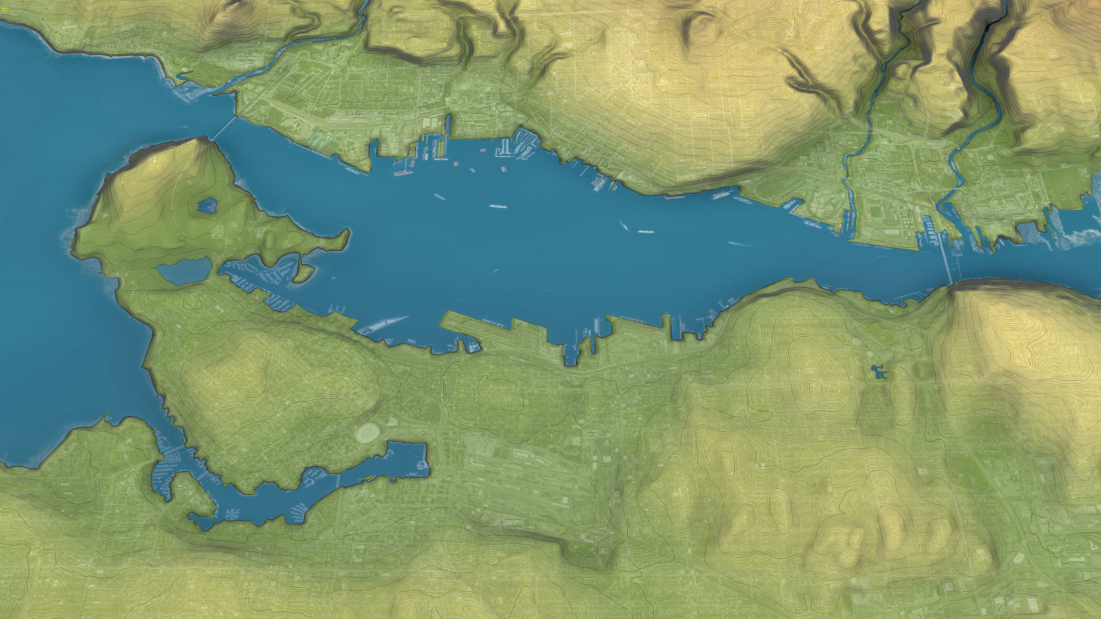 Vancouver - Topography Terrain Low-poly 3D model_14