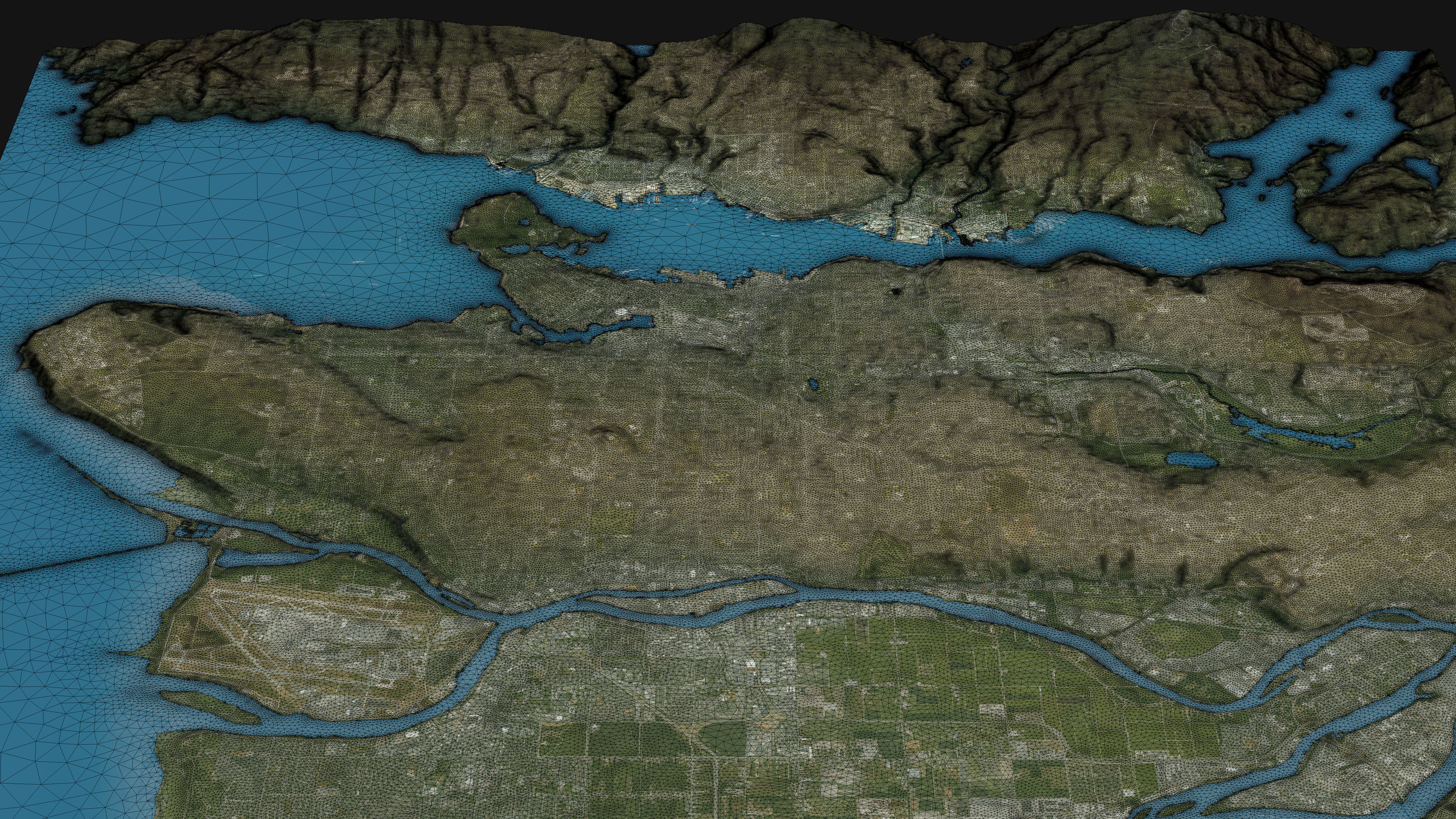 Vancouver - Topography Terrain Low-poly 3D model_16