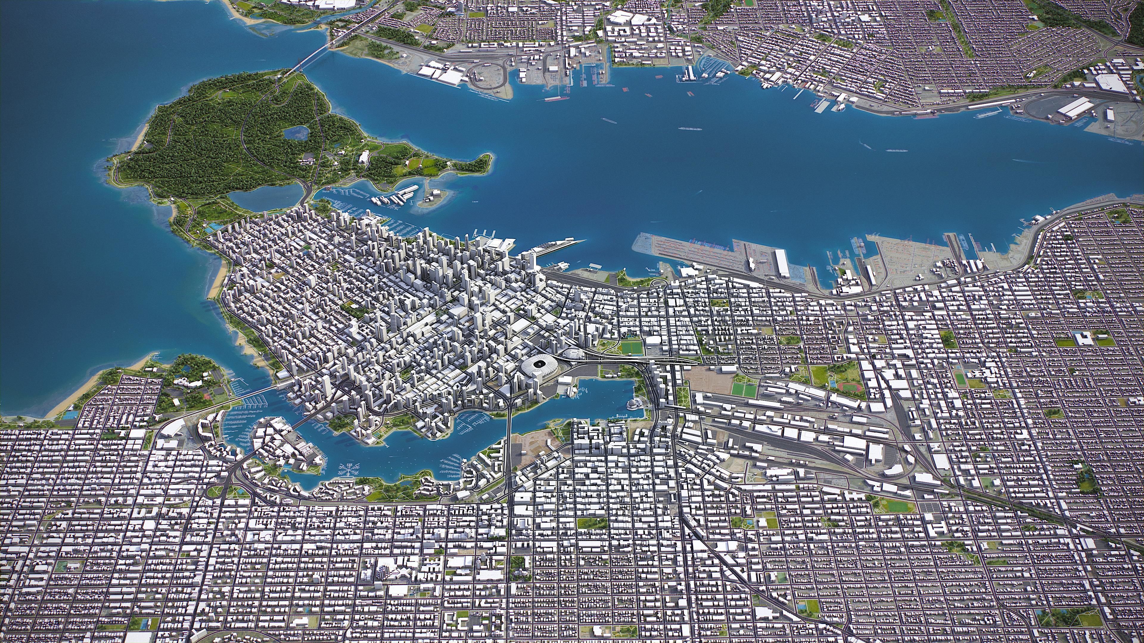 Vancouver - 3D City Topography Terrain 3D Model Collection_1