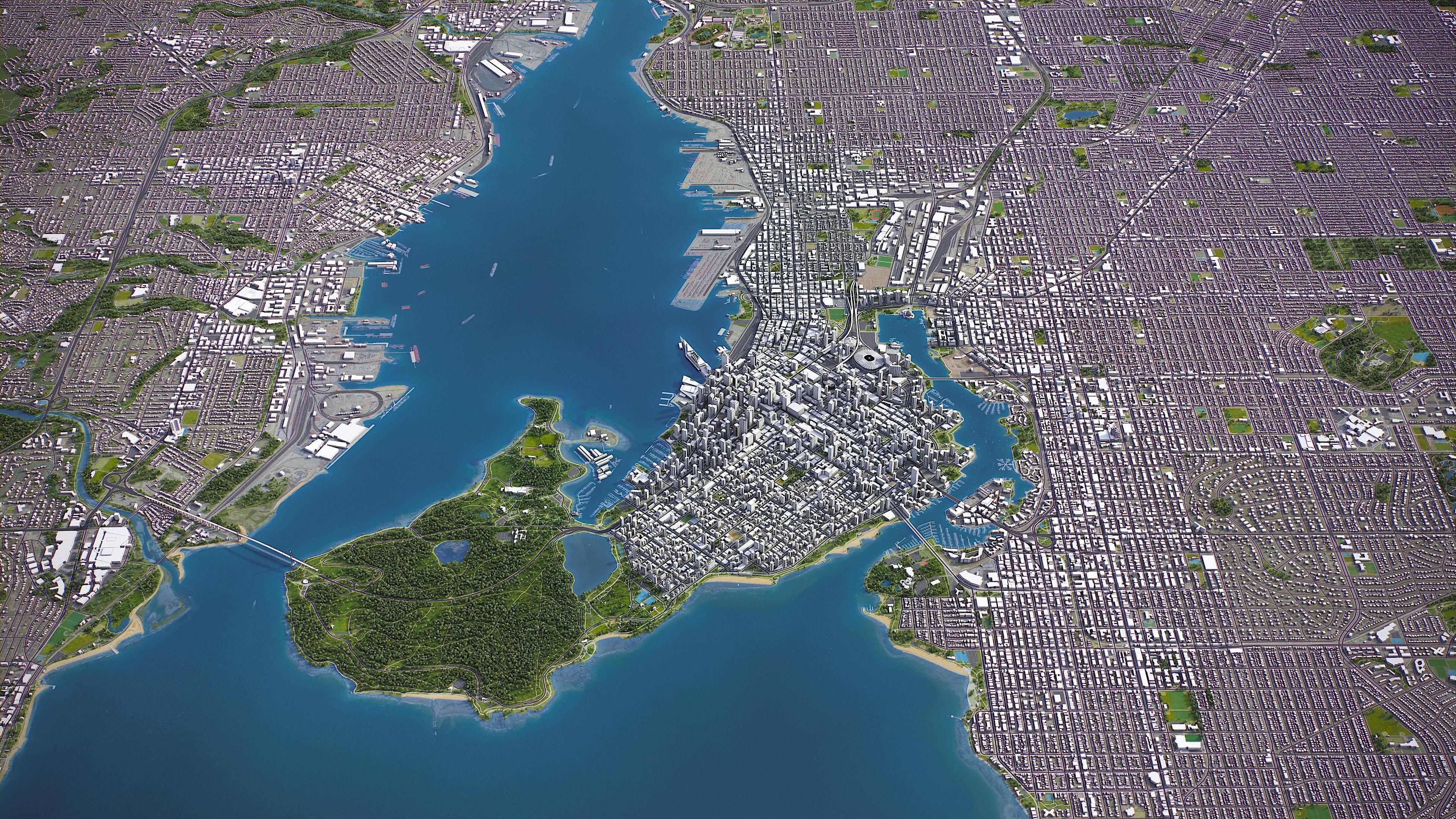 Vancouver - 3D City Topography Terrain 3D Model Collection_5