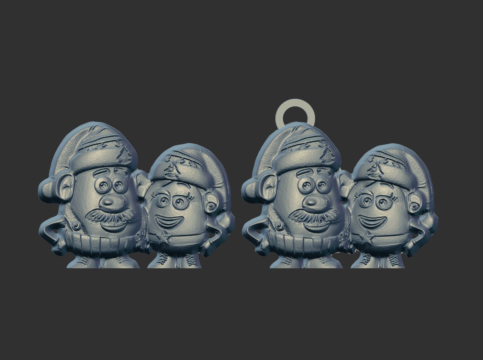 mr and mrs potato christmas decor  3D print model_6