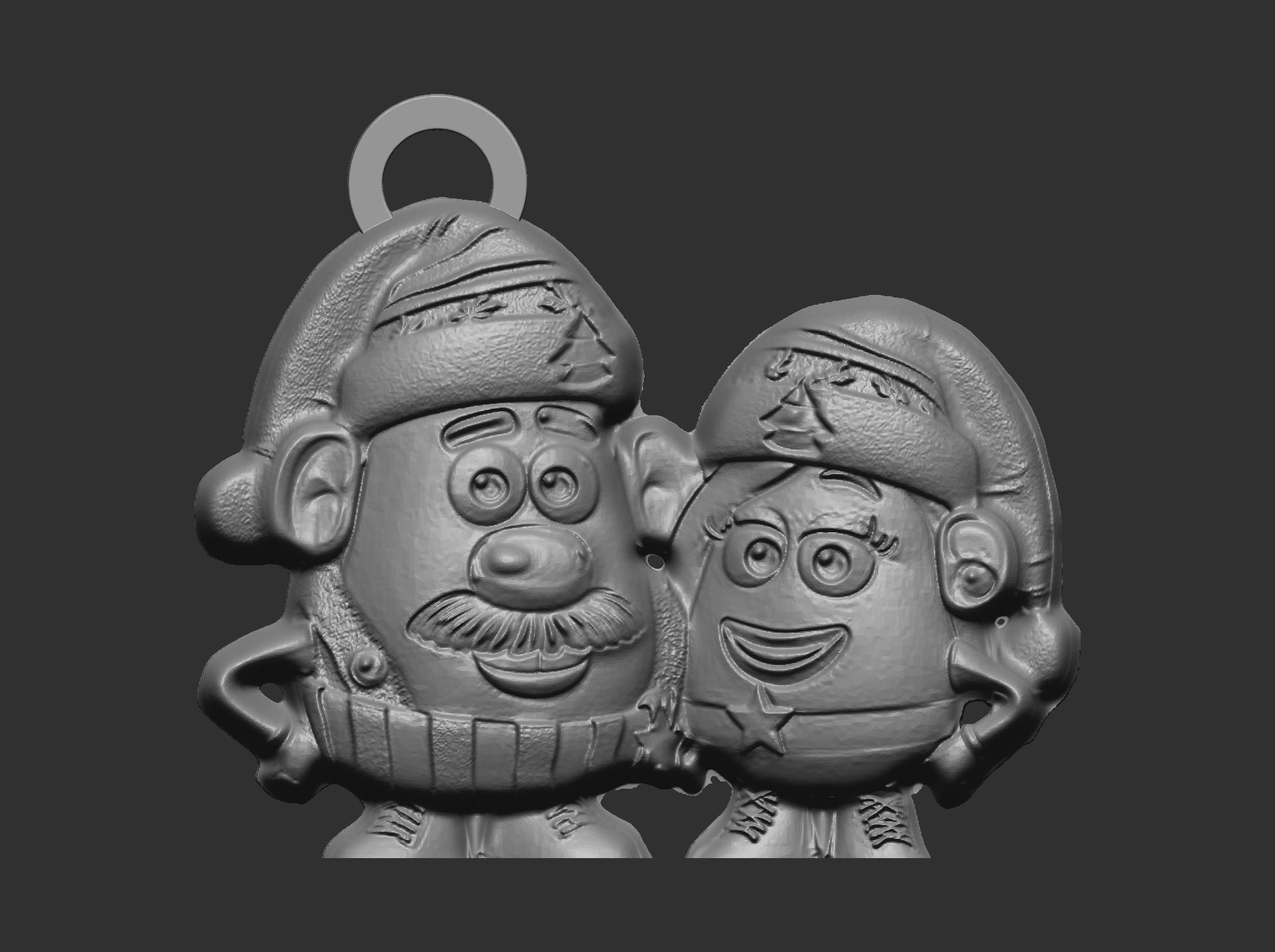 mr and mrs potato christmas decor  3D print model_4