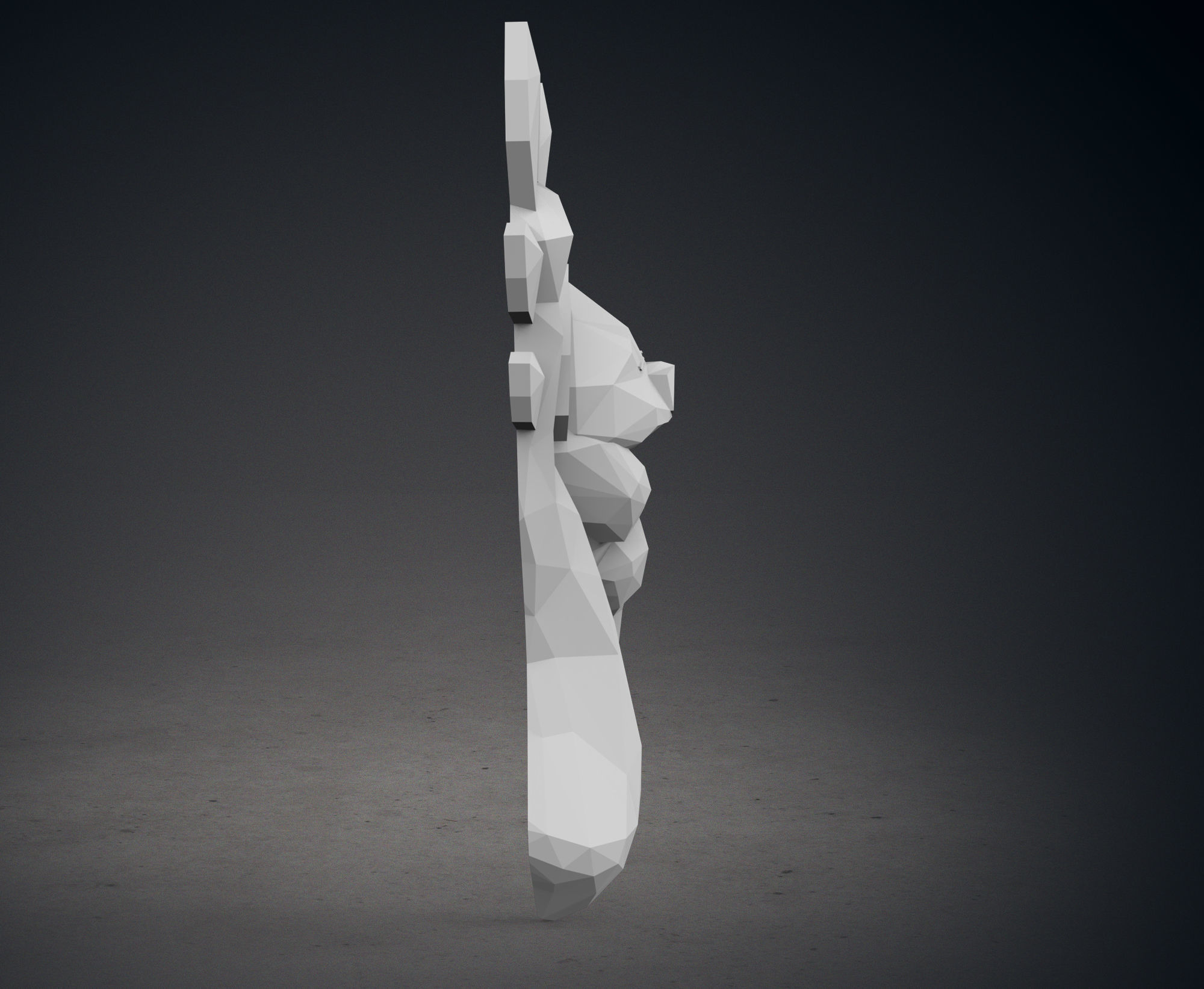 Low Poly Koala Sleeping on a Tree Branch Wall Decor 3D print model_9