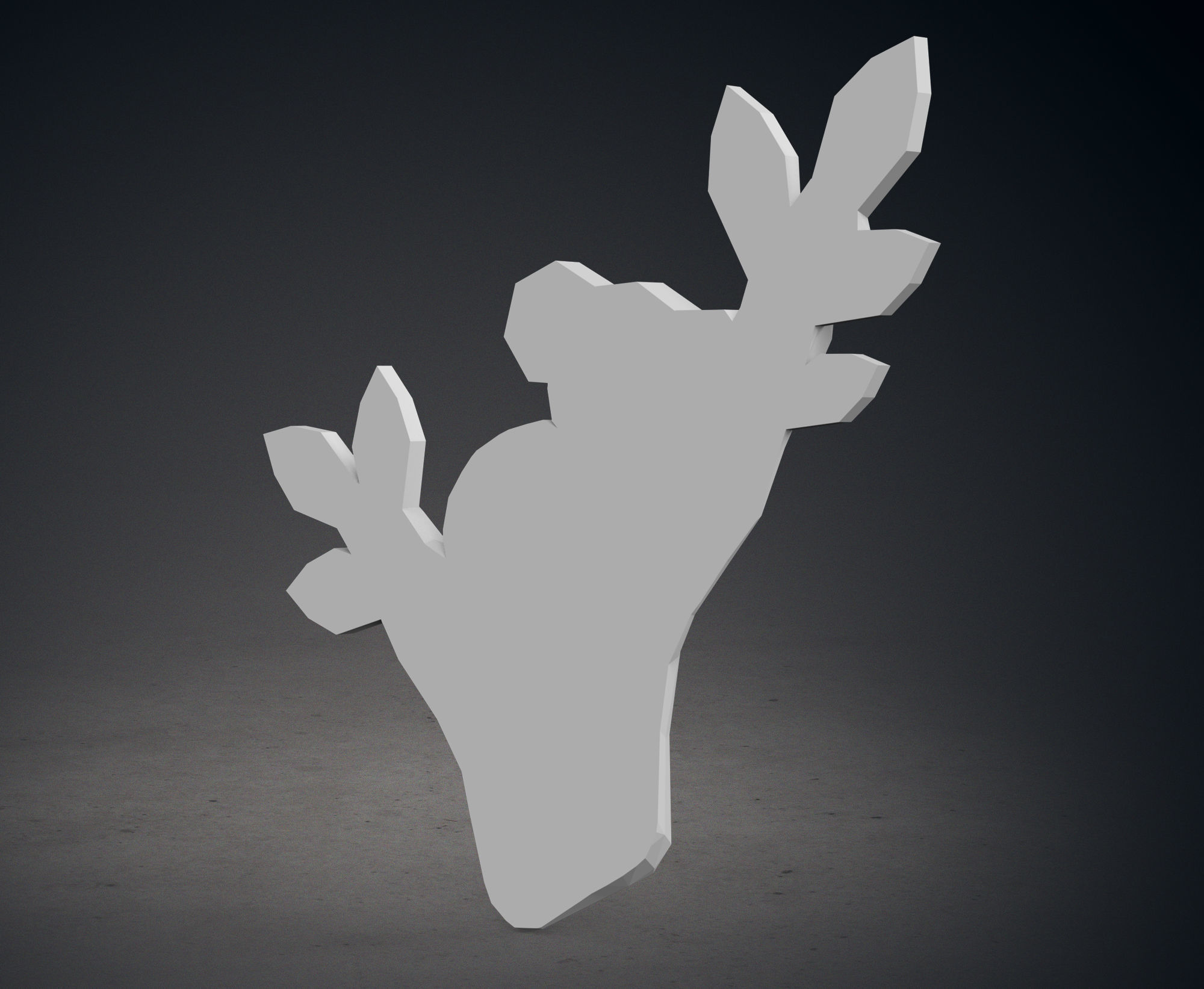 Low Poly Koala Sleeping on a Tree Branch Wall Decor 3D print model_8