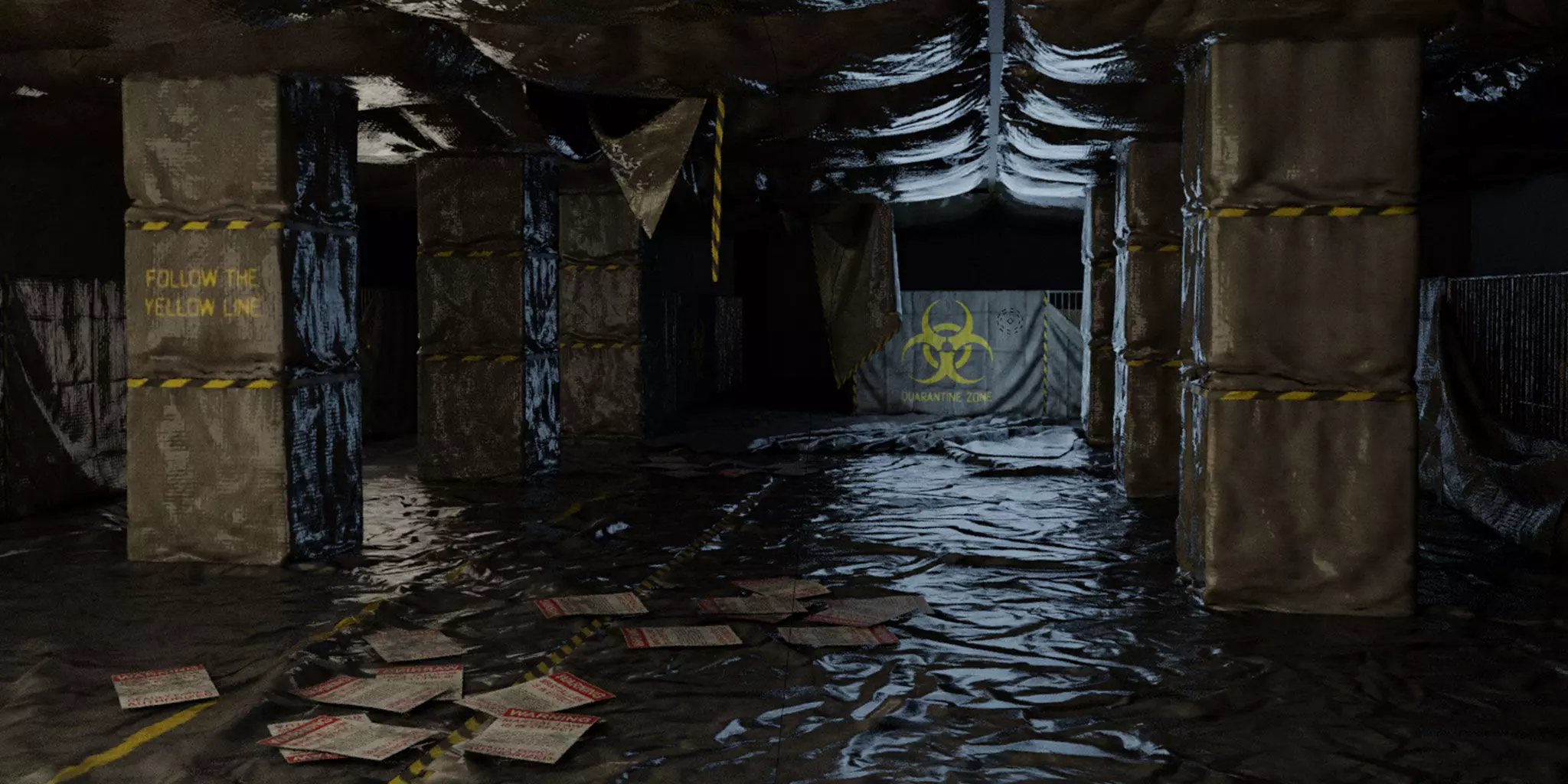 Quarantine Building - Post Apo - Pandemic Scene 3D model_0