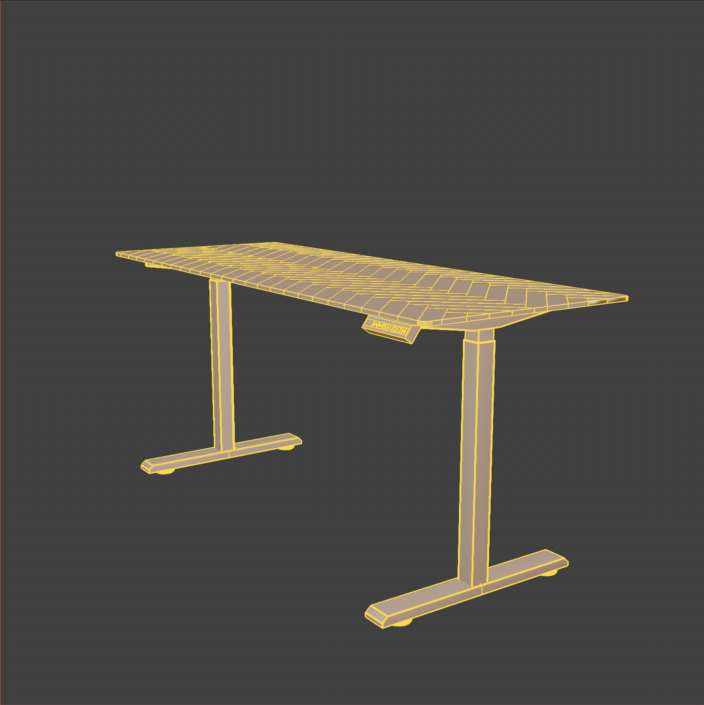 Desk - Adjustable sit and stand Low-poly 3D model_5