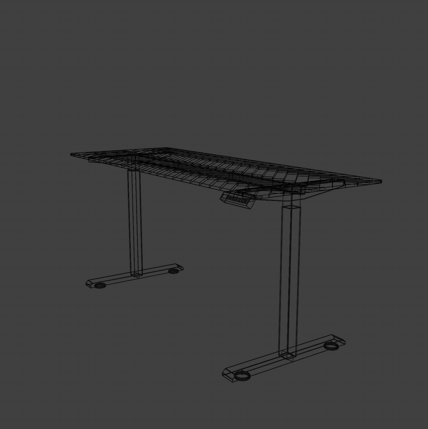 Desk - Adjustable sit and stand Low-poly 3D model_9