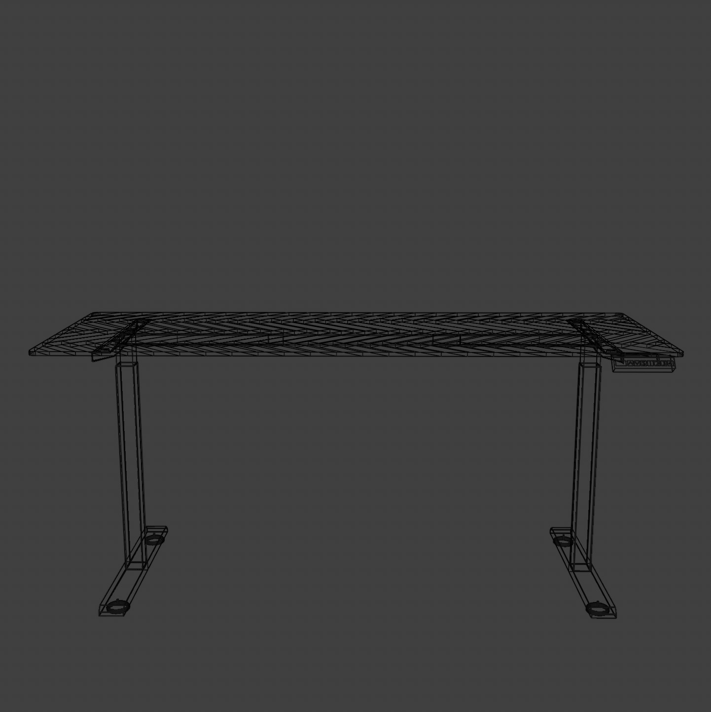 Desk - Adjustable sit and stand Low-poly 3D model_8