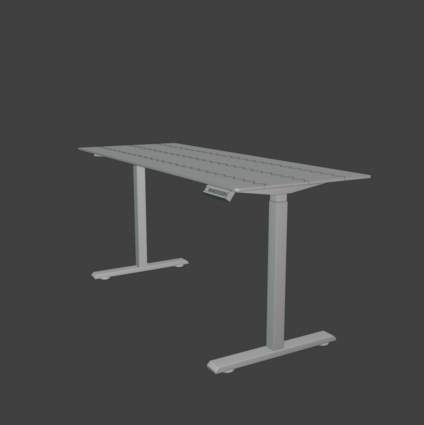 Desk - Adjustable sit and stand Low-poly 3D model_4