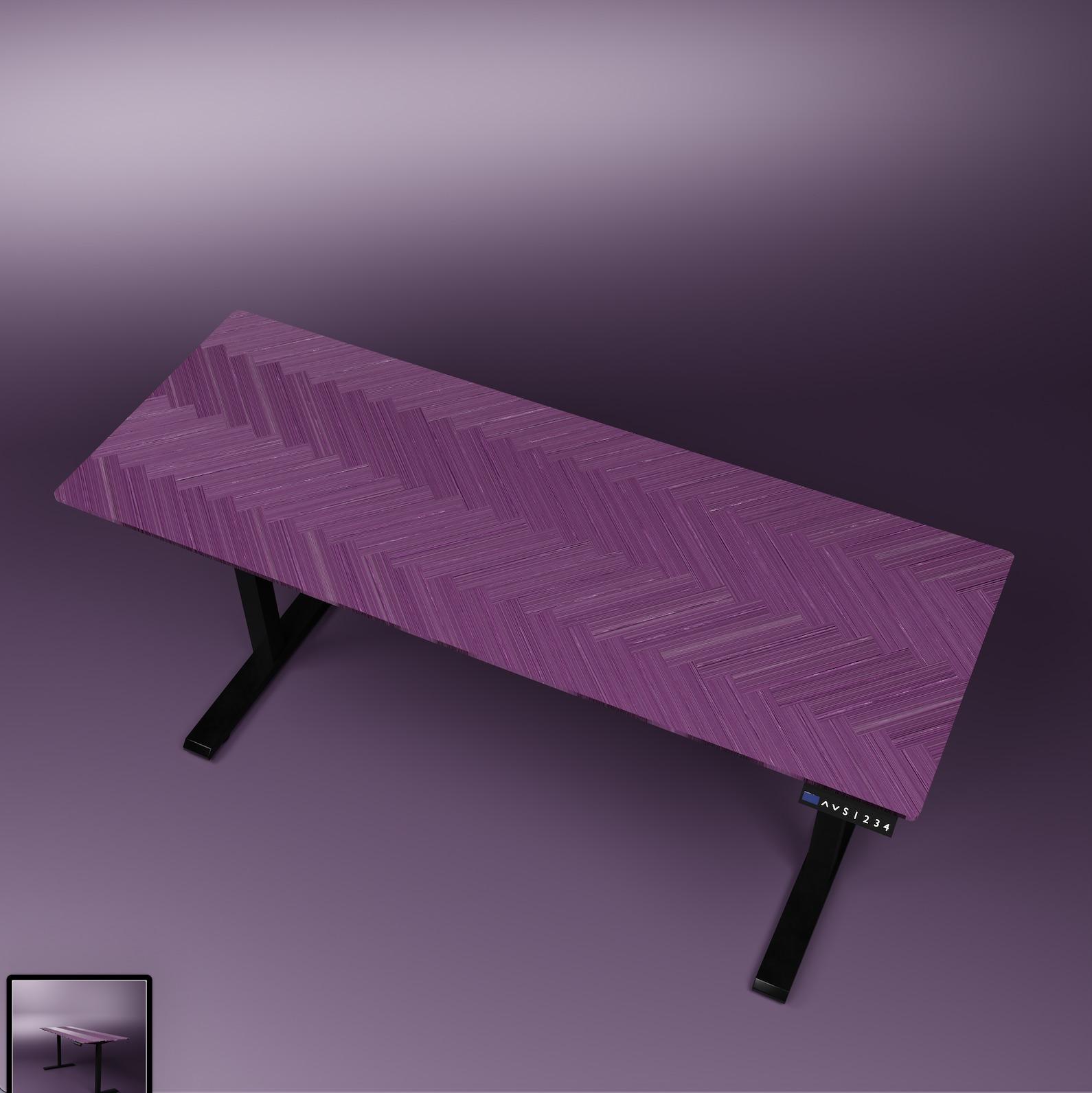 Desk - Adjustable sit and stand Low-poly 3D model_2