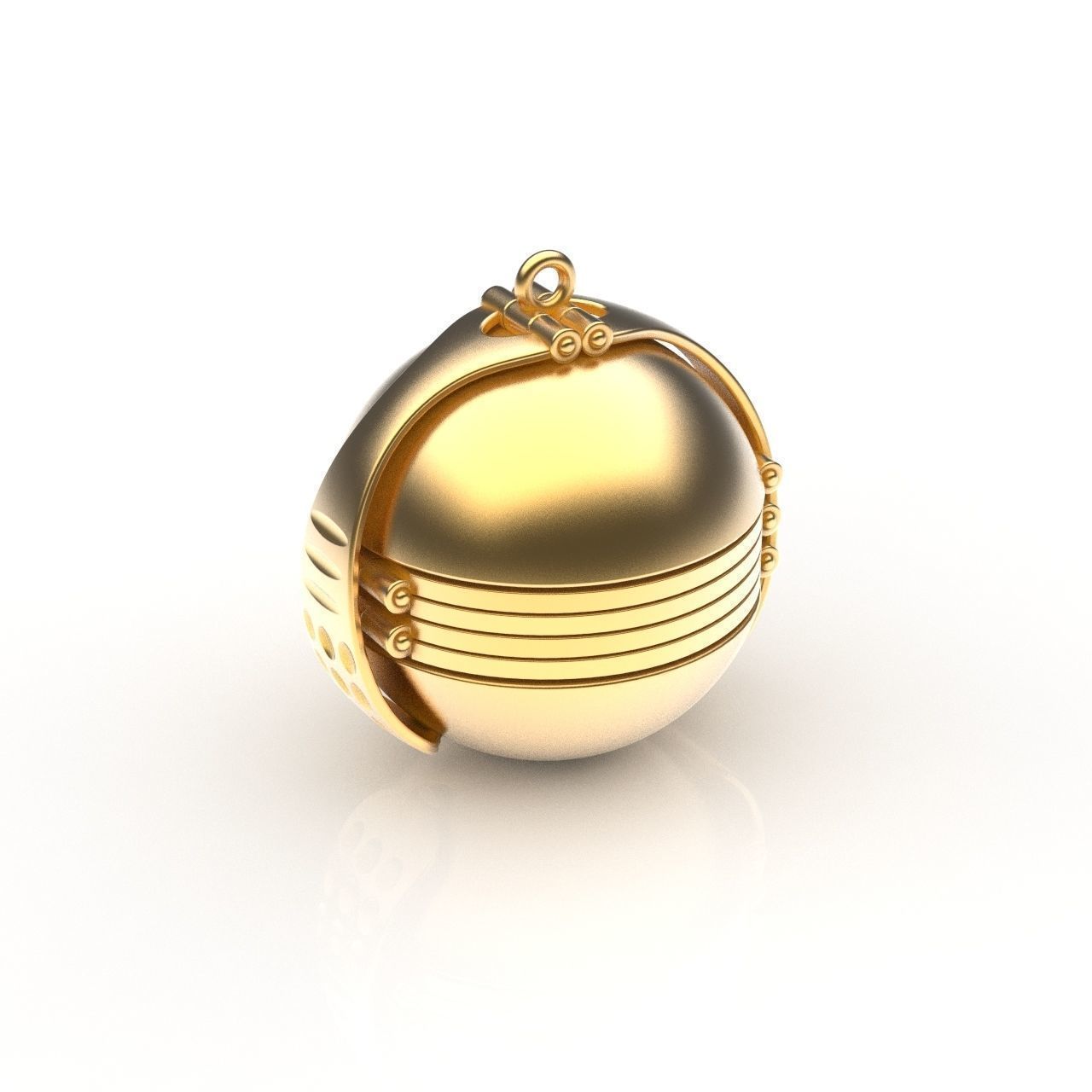 six frames Accordion Ball Expandable Locket Claw Latch Pendant 3D print model_6