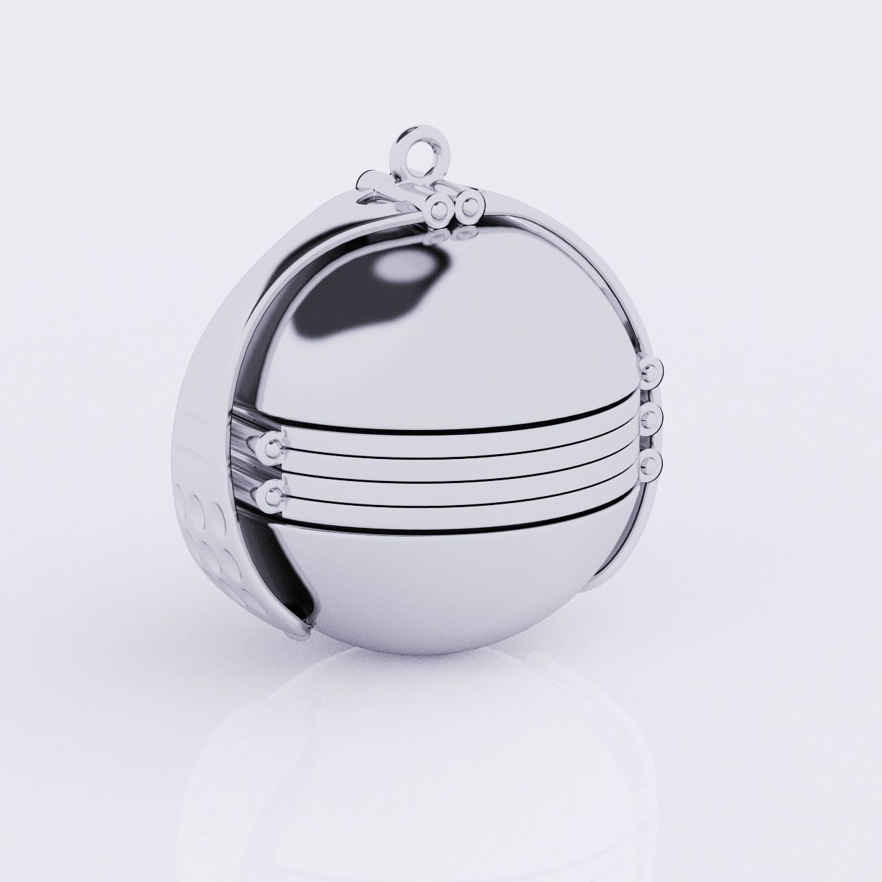six frames Accordion Ball Expandable Locket Claw Latch Pendant 3D print model_14