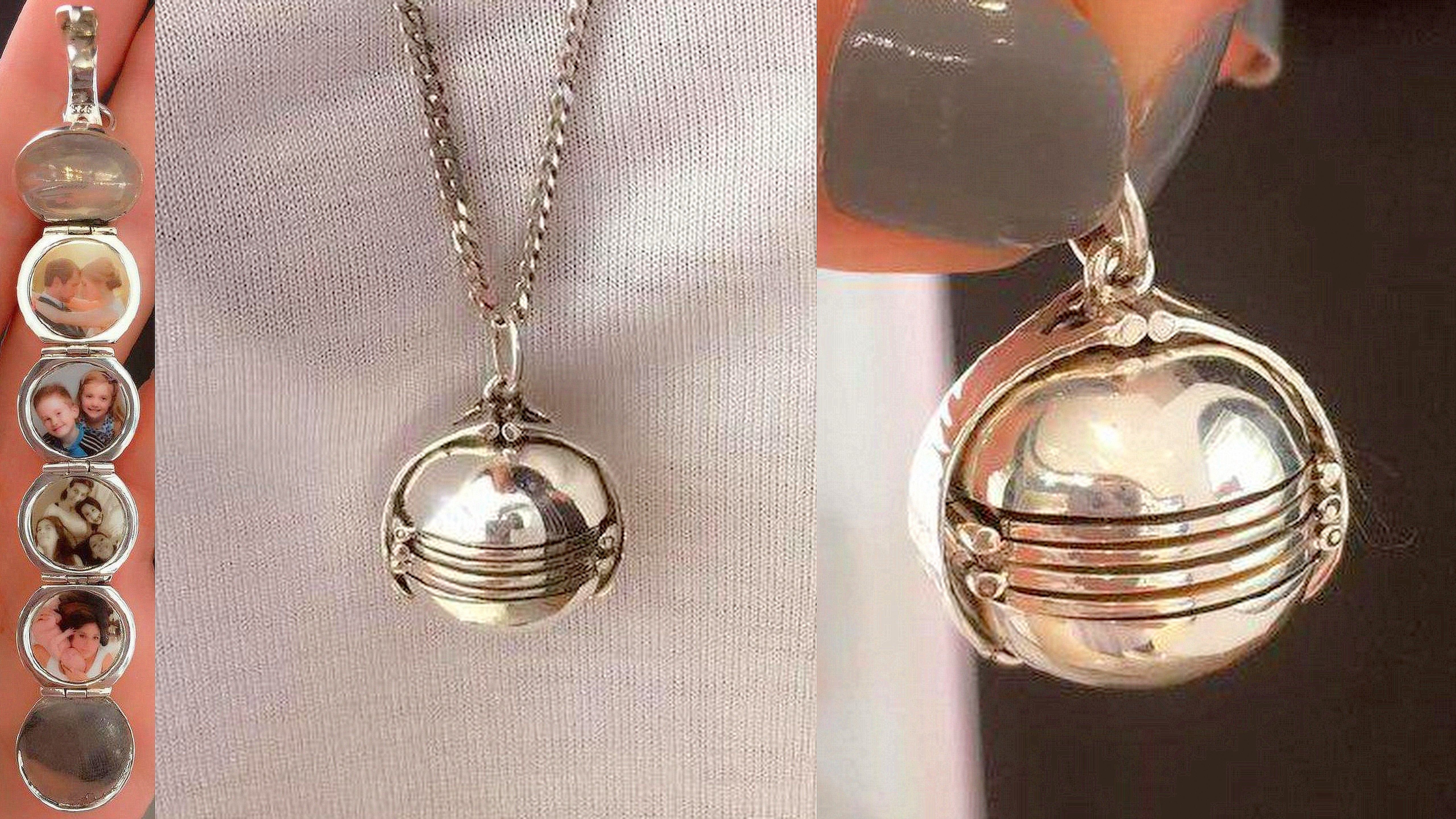 six frames Accordion Ball Expandable Locket Claw Latch Pendant 3D print model_8