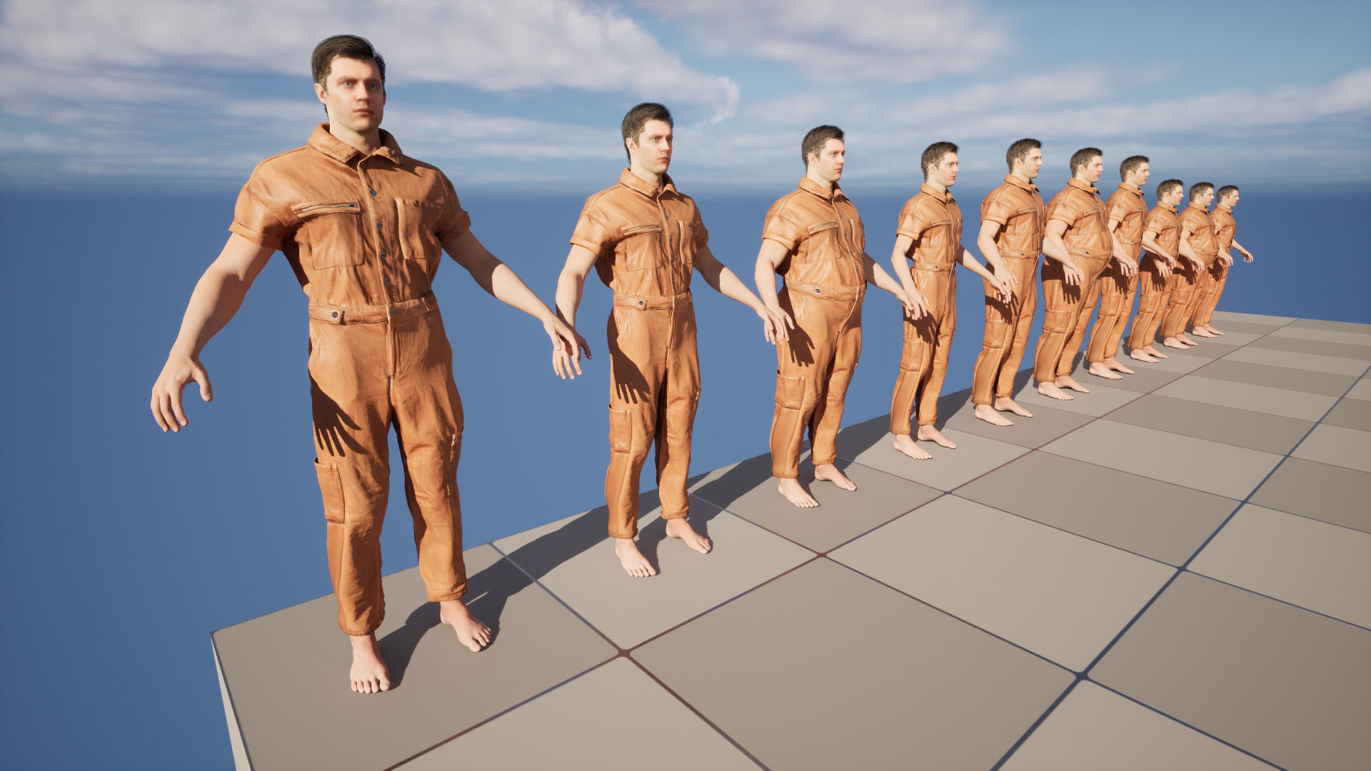 Overalls 211 - All MH Bodies - UE5 Skeletons - Rigged Low-poly 3D model_15