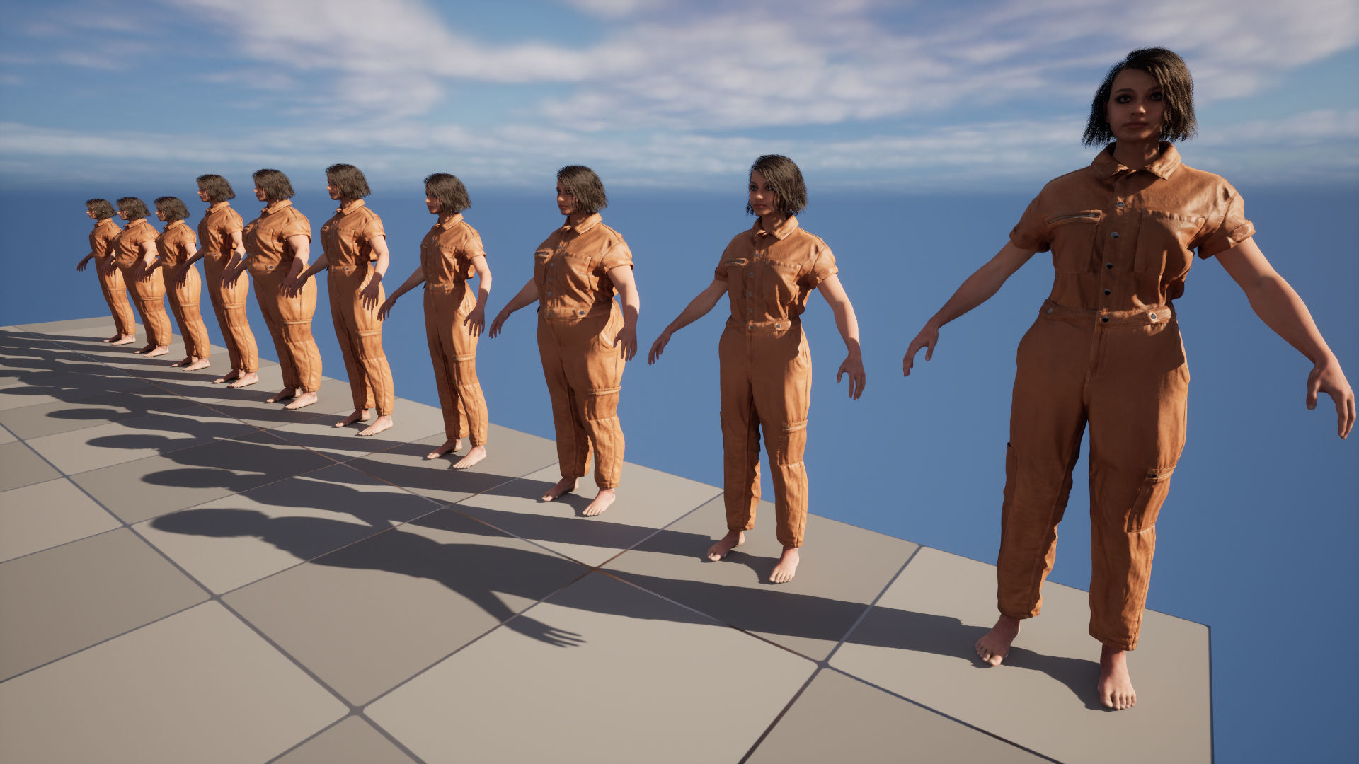 Overalls 211 - All MH Bodies - UE5 Skeletons - Rigged Low-poly 3D model_16