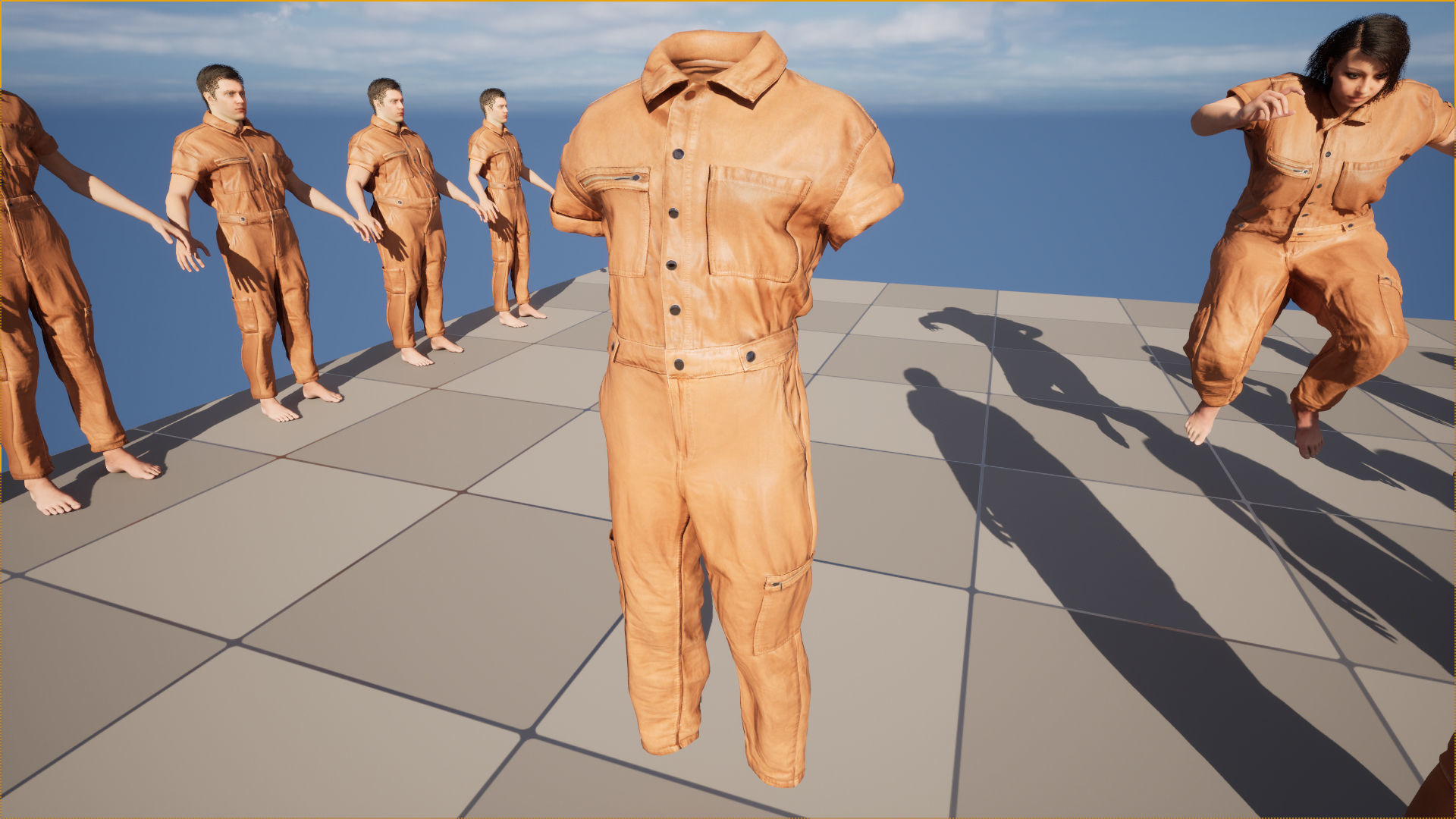 Overalls 211 - All MH Bodies - UE5 Skeletons - Rigged Low-poly 3D model_18