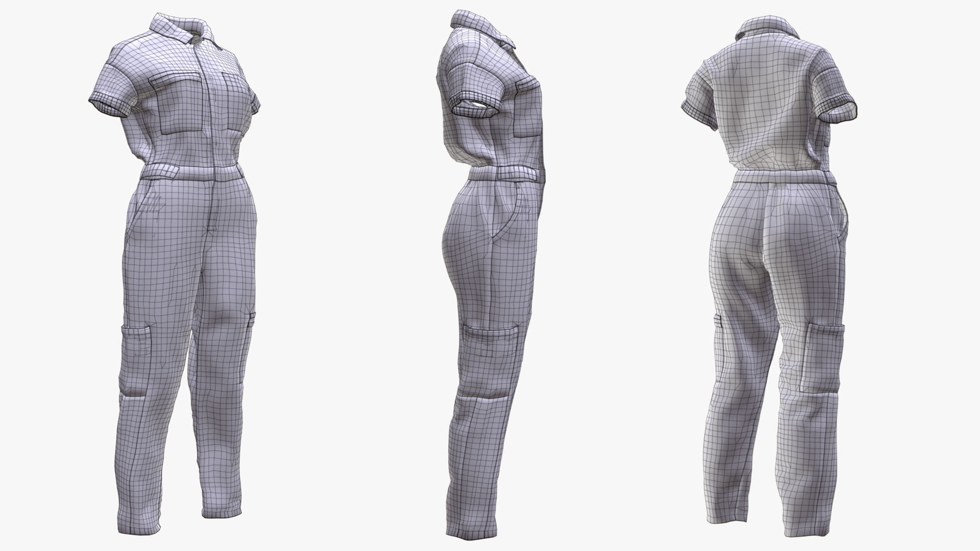 Overalls 211 - All MH Bodies - UE5 Skeletons - Rigged Low-poly 3D model_11