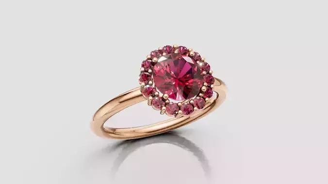 Round Brilliant Cluster Ring