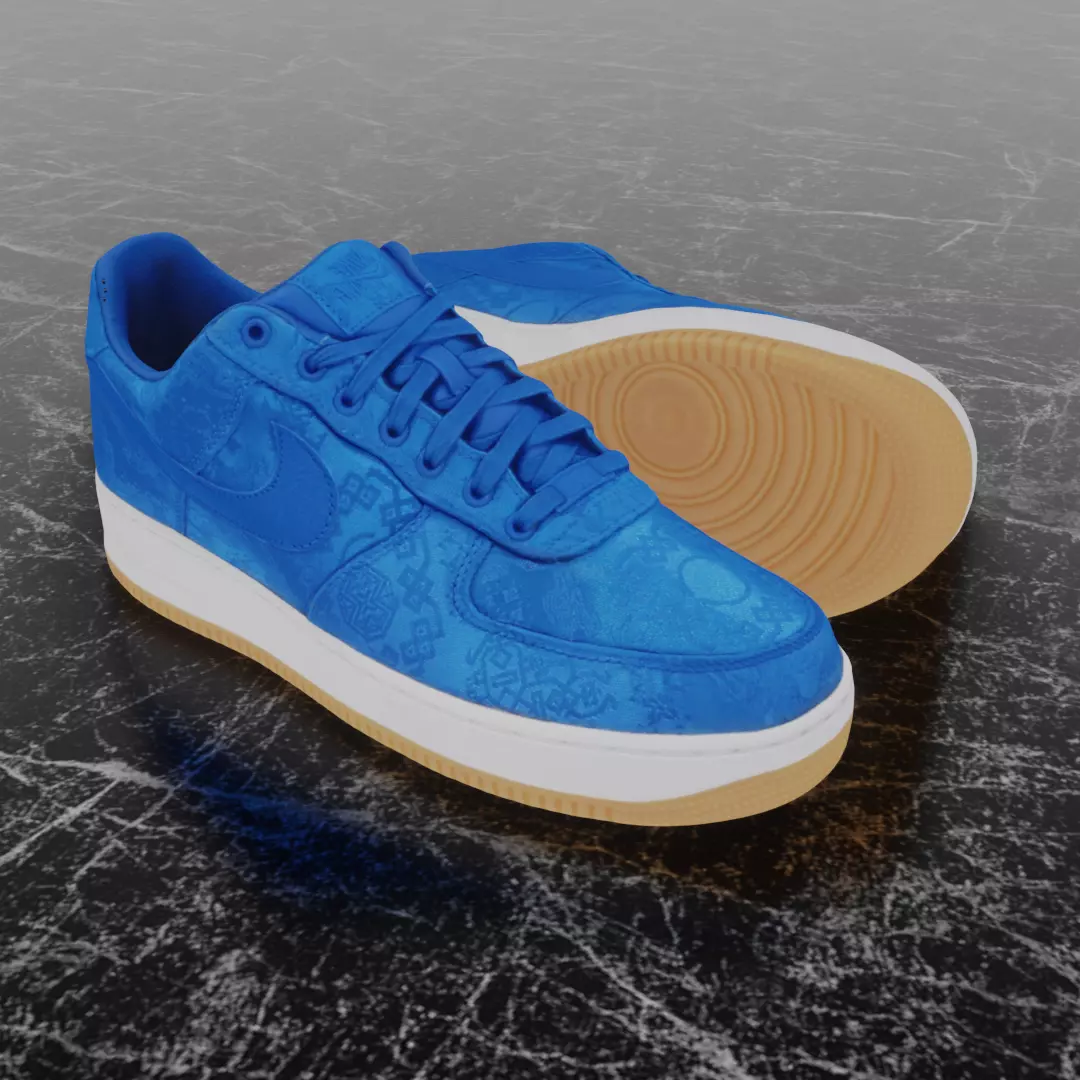CLOT X NIKE AIR FORCE ONE 3D SHOES Low-poly 3D model