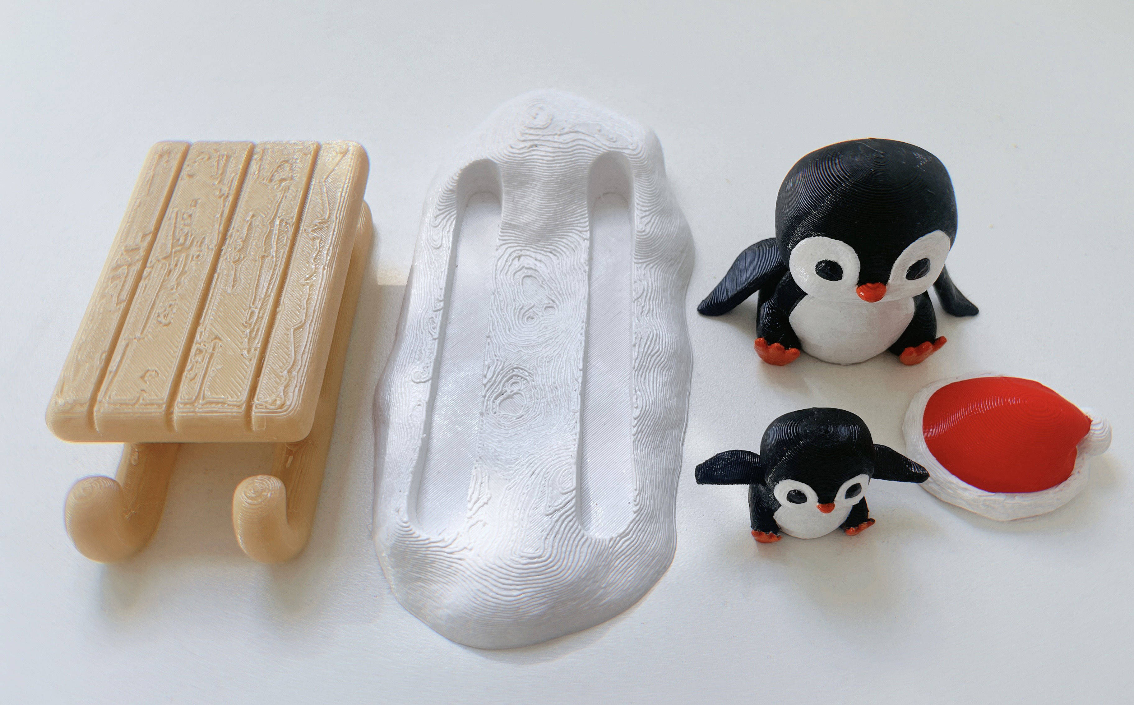 Flexi Penguin with sled - No supports 3D print model_4