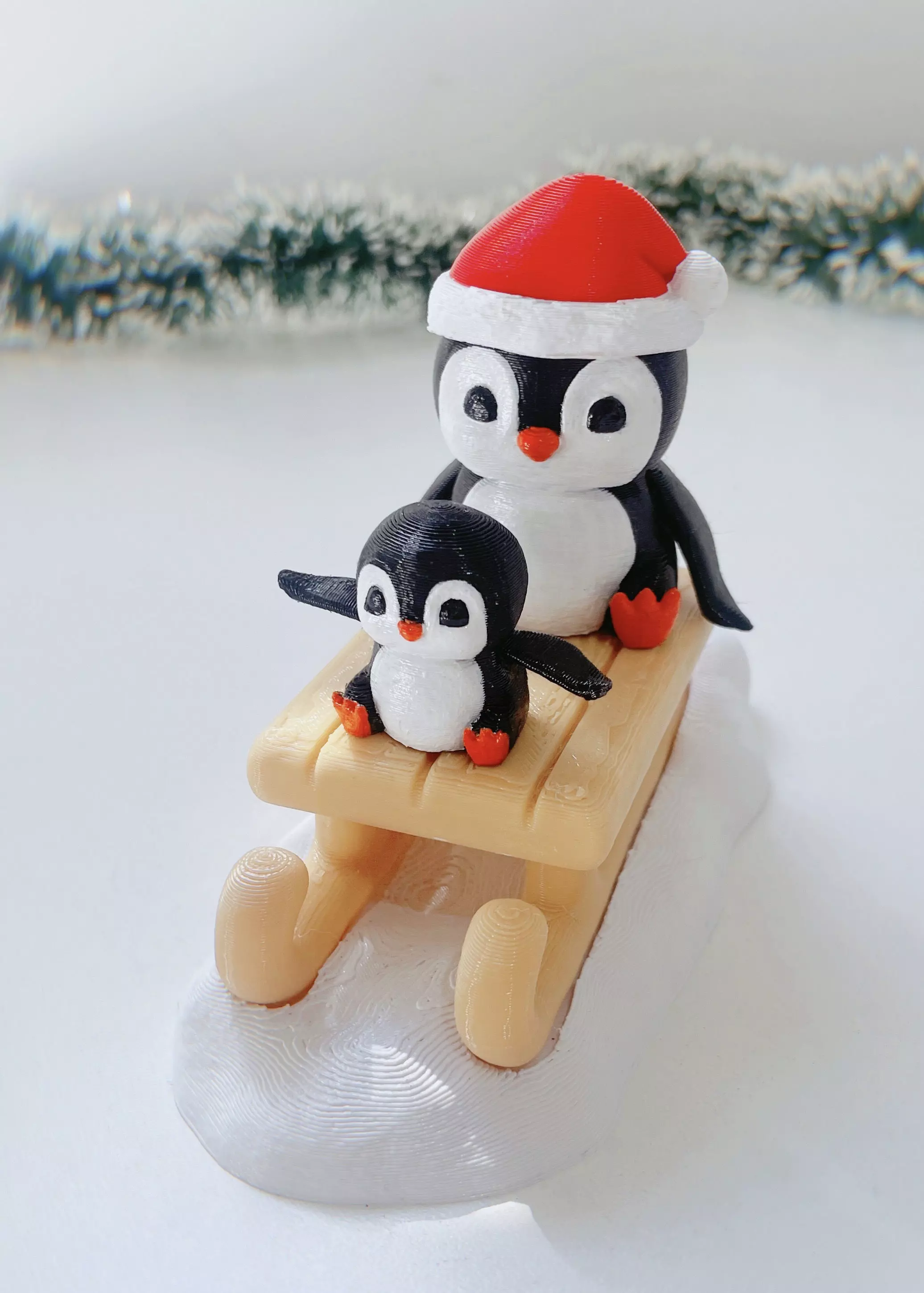 Flexi Penguin with sled - No supports 3D print model_0