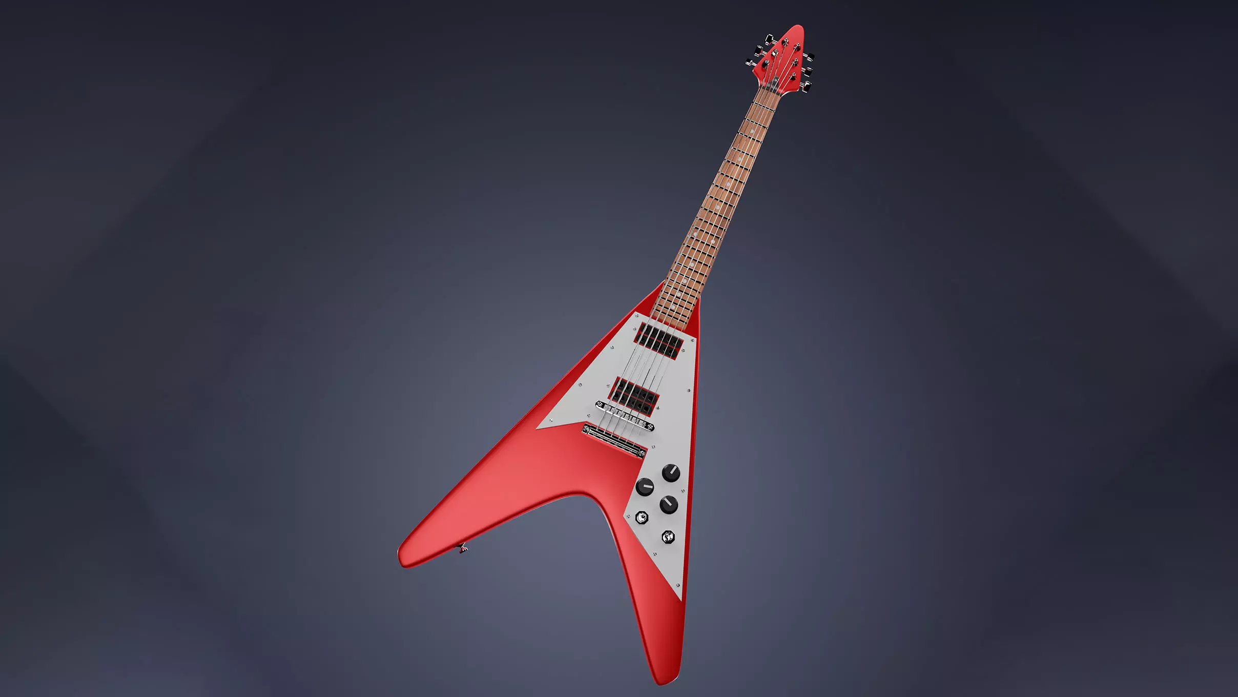 Flying V Heavy Metal Guitar 3D model_0