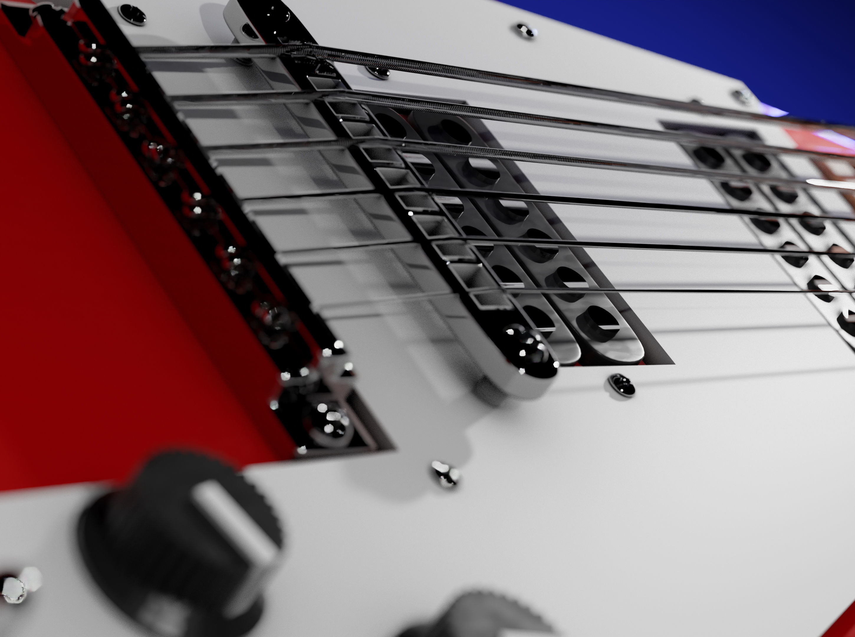 Flying V Heavy Metal Guitar 3D model_1