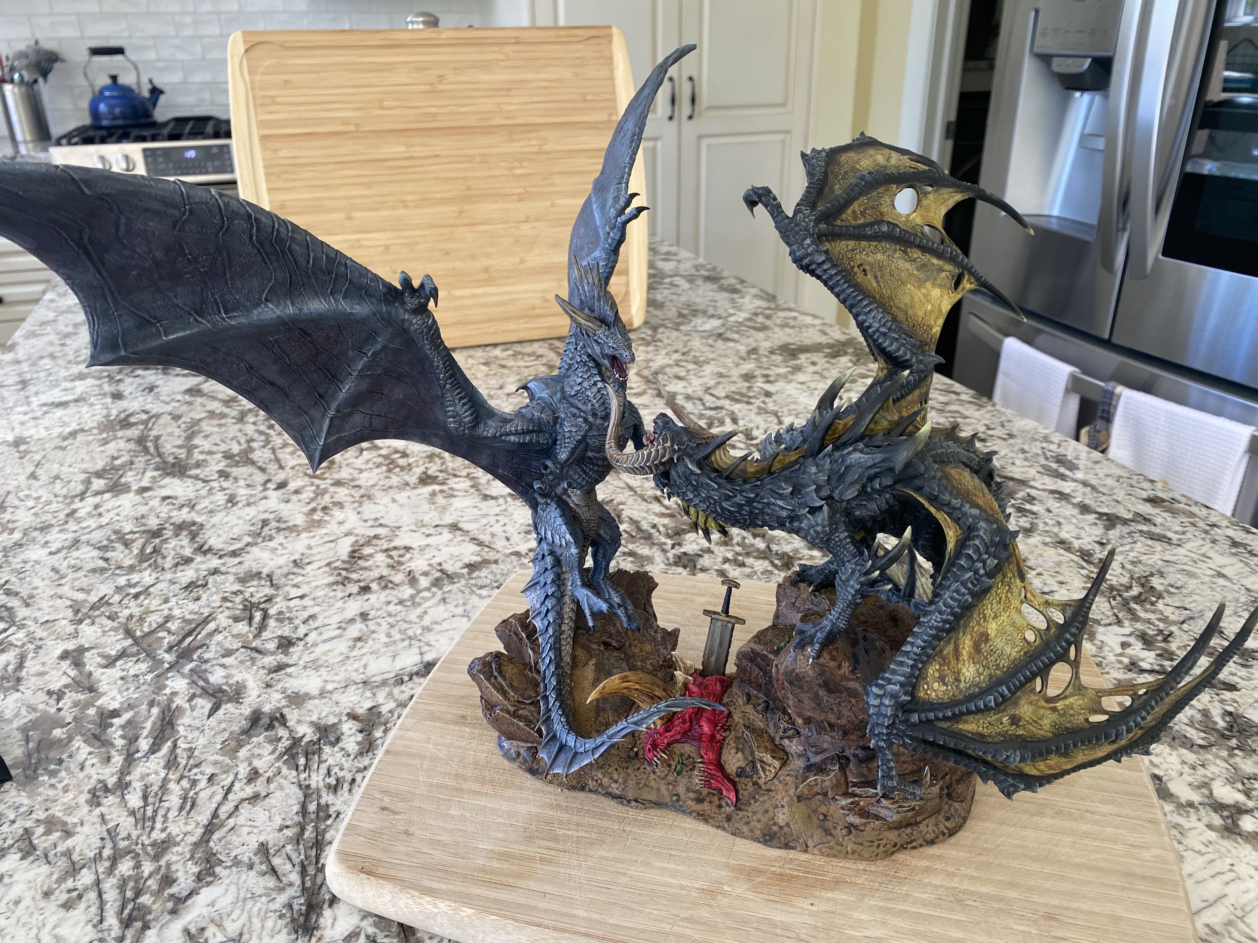 Diorama Dark Dragon VS Grey Dragon  3D print model_1