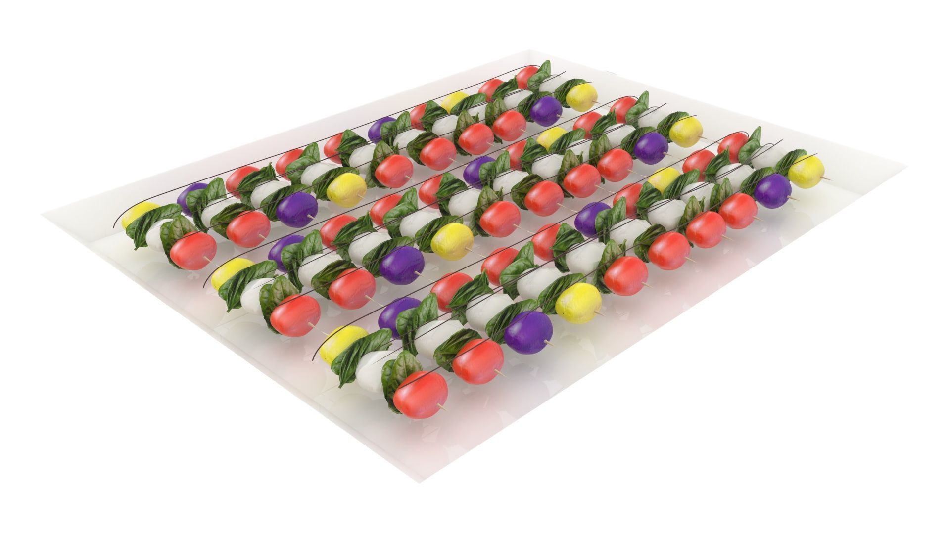 Bowl of Caprese Skewers 3D model_11