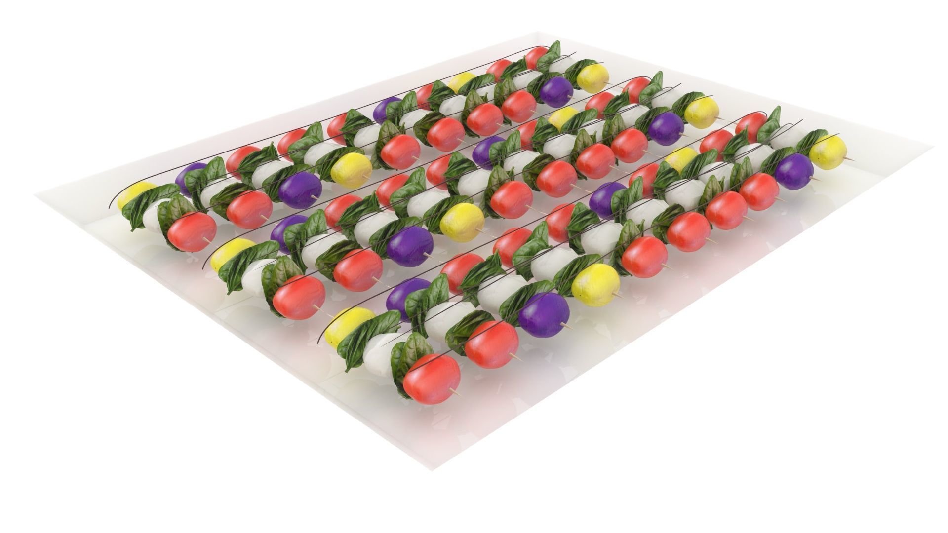 Bowl of Caprese Skewers 3D model_16