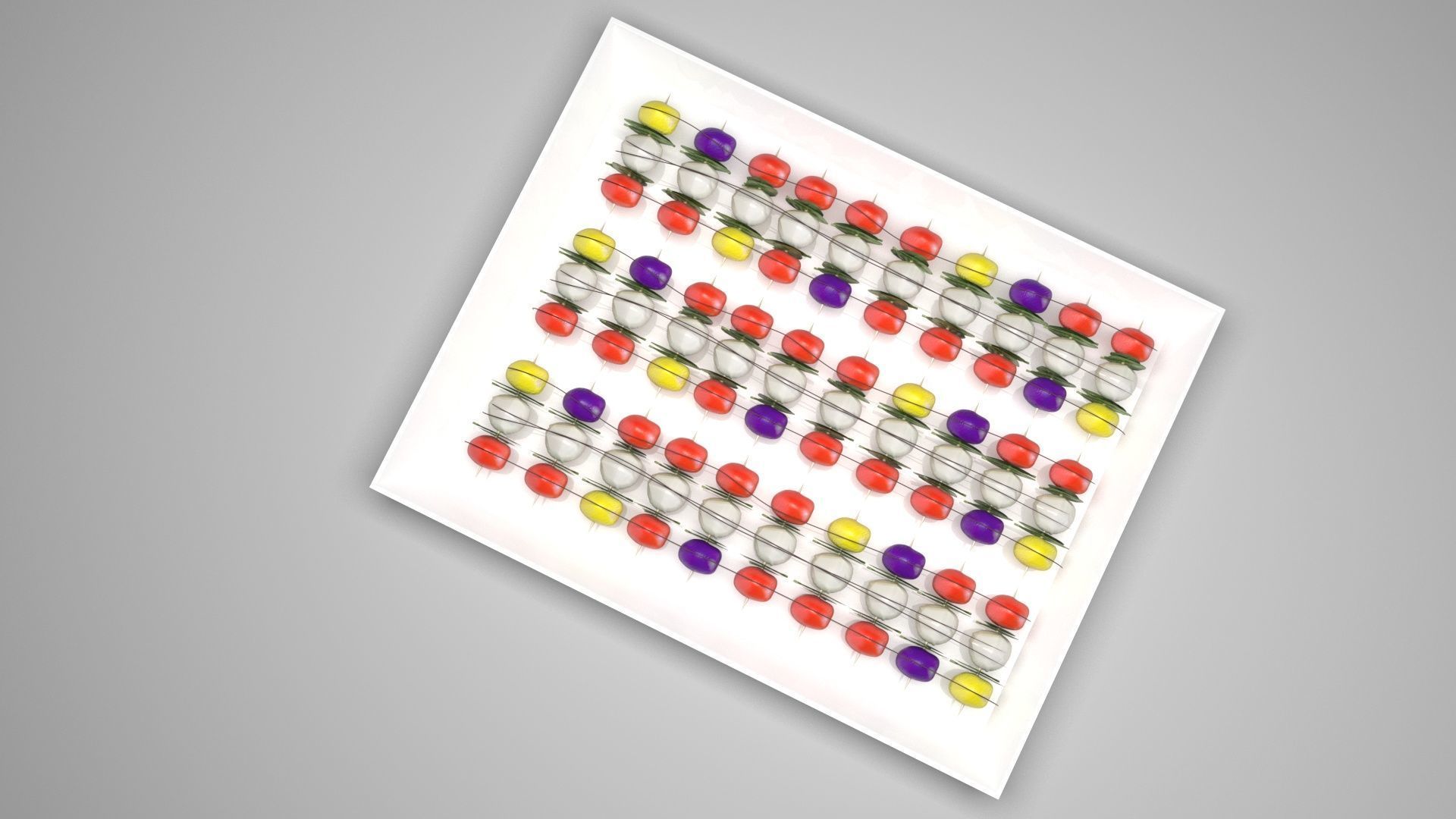 Bowl of Caprese Skewers 3D model_6